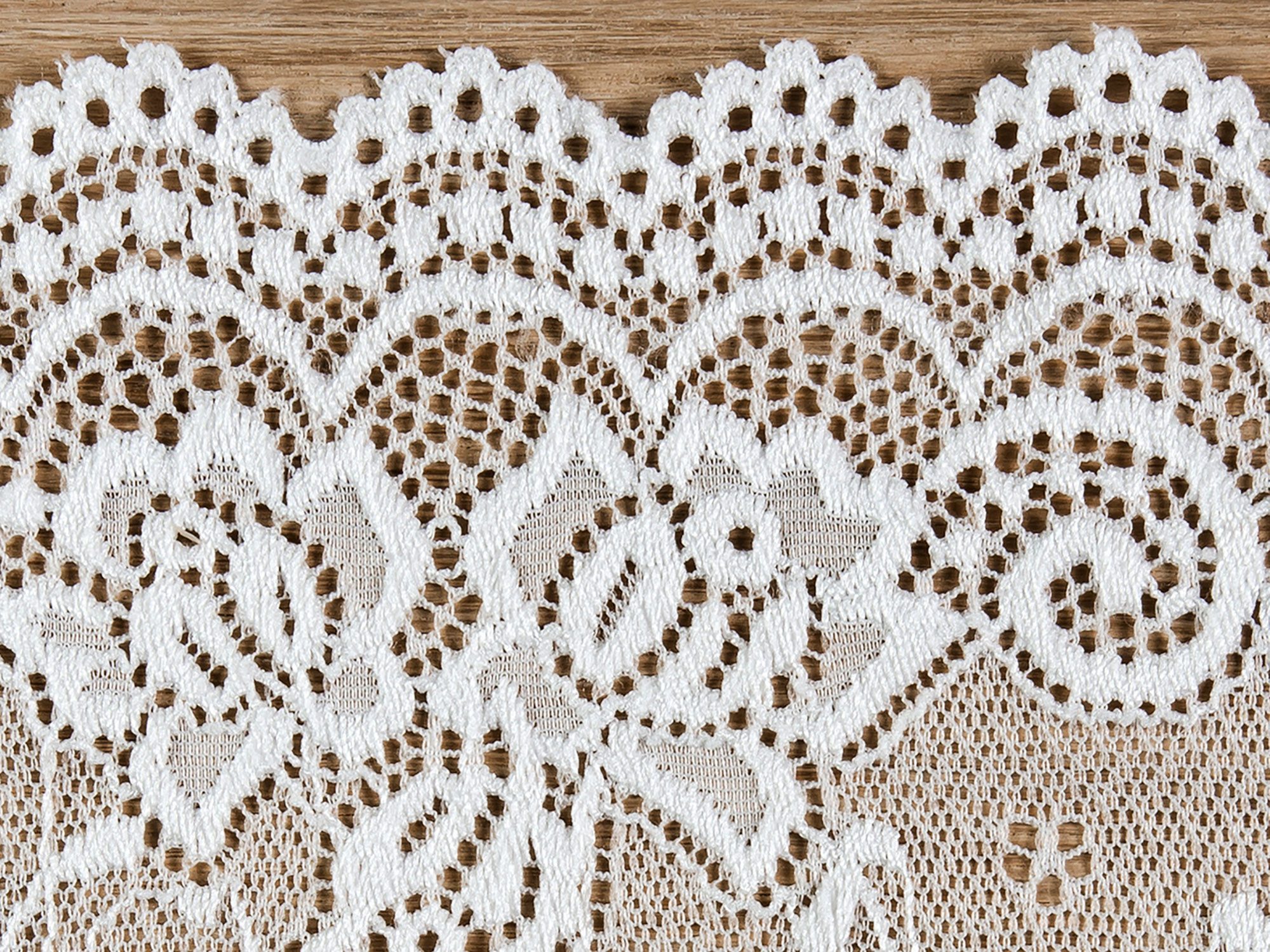 partydeco Tischläufer, Tischläufer Spitze 15cm x 9m Spitzenband Weiß