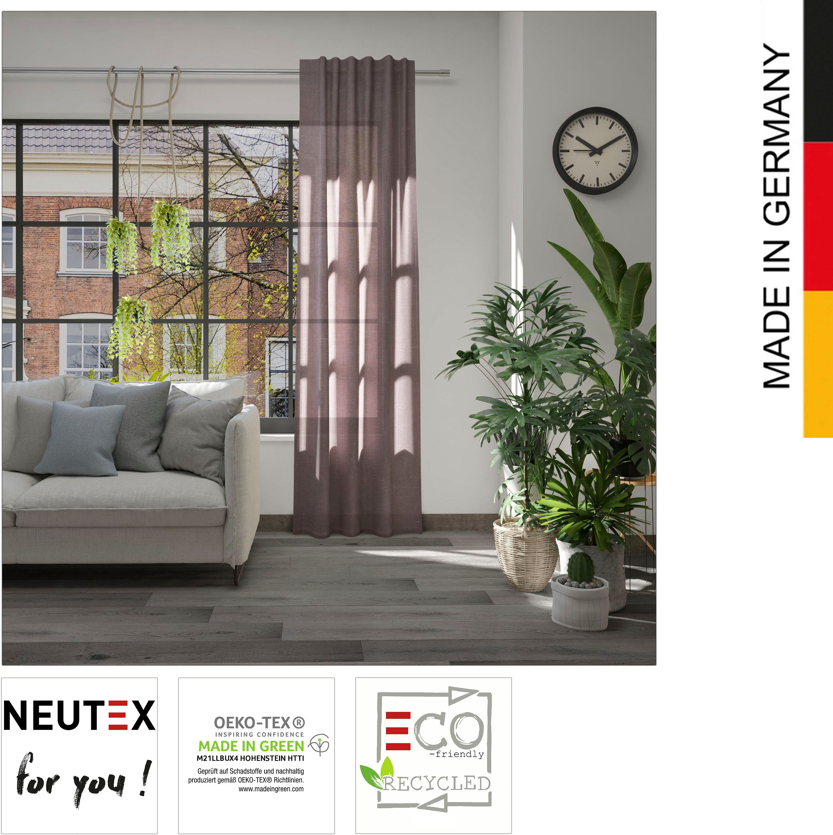 nachhaltig for you!, Neutex halbtransparent, Eco, beere Vorhang Leon St), Multifunktionsband (1