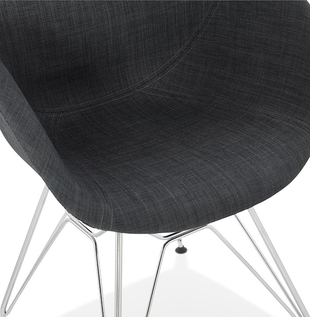 Grau DESIGN Textile KADIMA (dark ROA Dunkles Esszimmerstuhl grey) Loungesessel