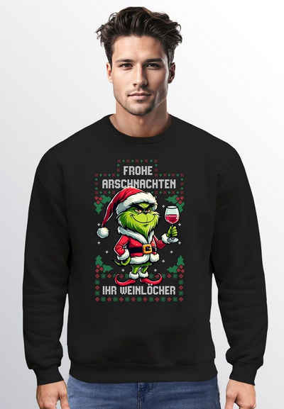 MoonWorks Sweatshirt Sweatshirt Herren Anti-Weihnachten Grinch Weihnachtsmuffel Frohe Arsch