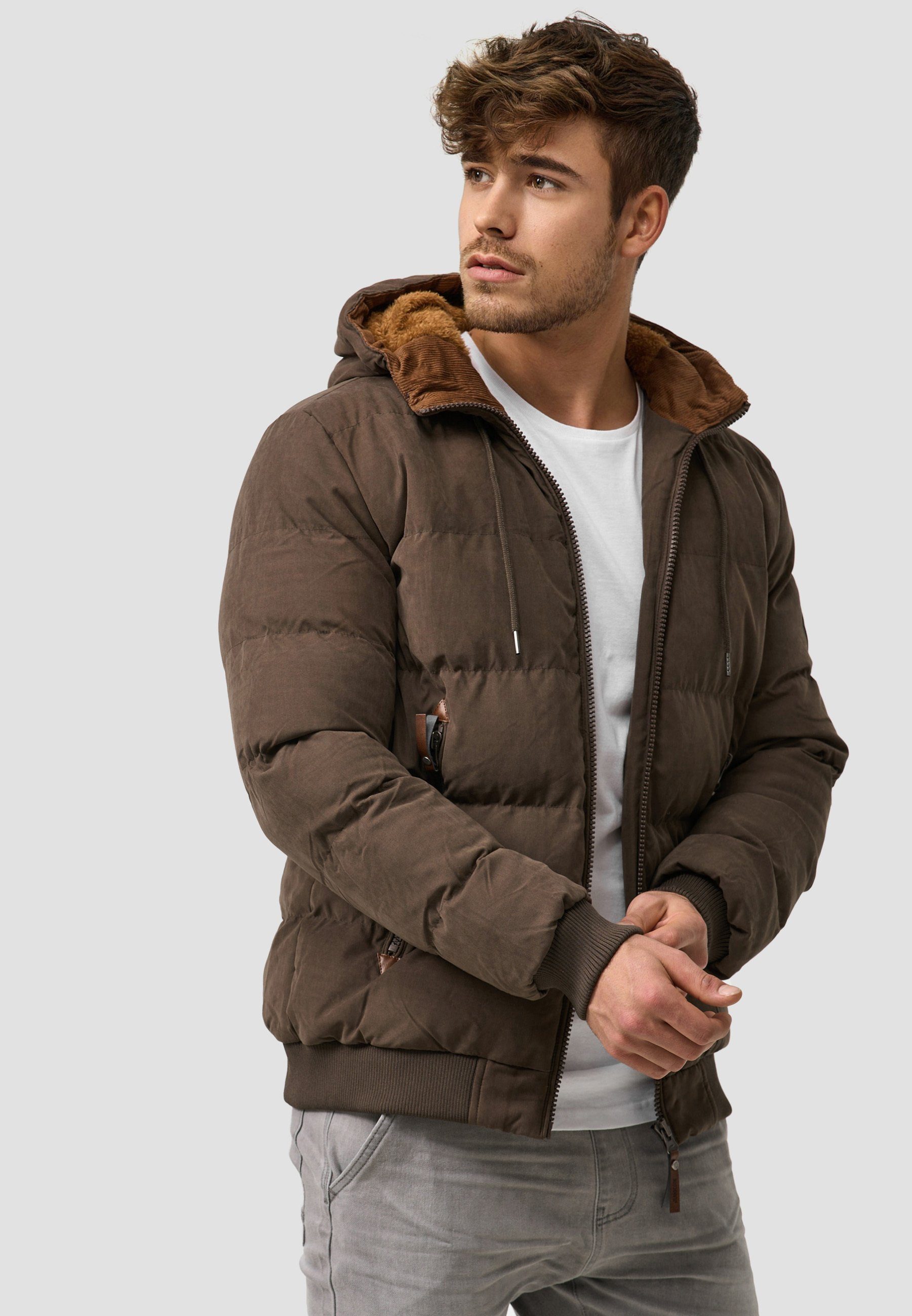 Indicode Winterjacke Herren Adeline Jacke Winter Herrenjacke mit Teddyfutter, gefütterte Kapuze