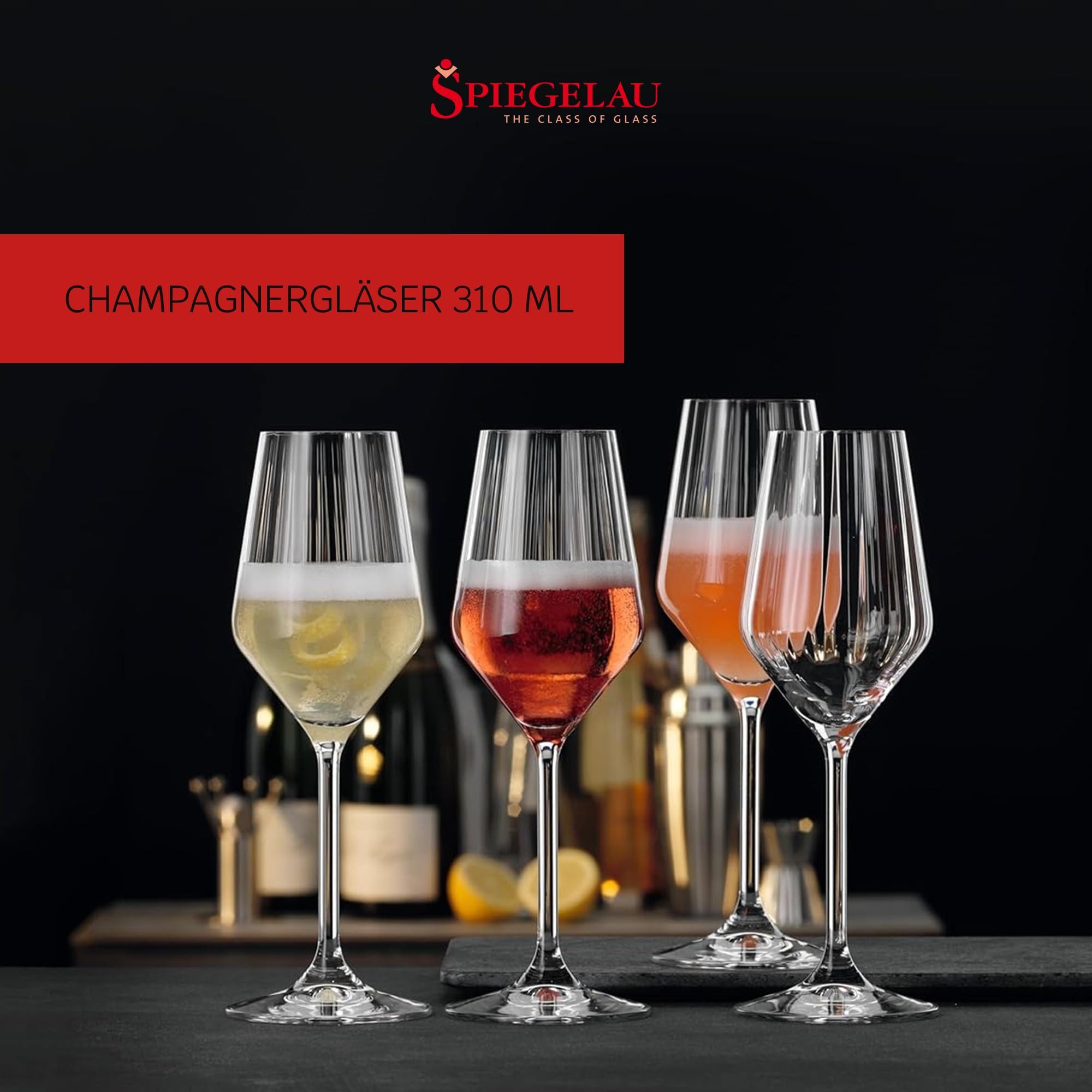 SPIEGELAU Champagnerglas Lifestyle Champagnergläser 310 ml 12er Set, 12-tlg., Glas