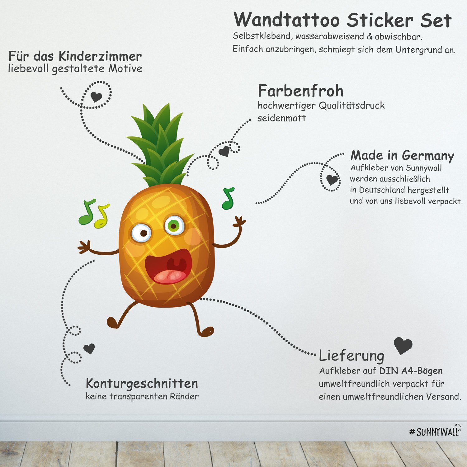 Sunnywall Wandtattoo Comic Fruits Wandsticker für günstig online kaufen
