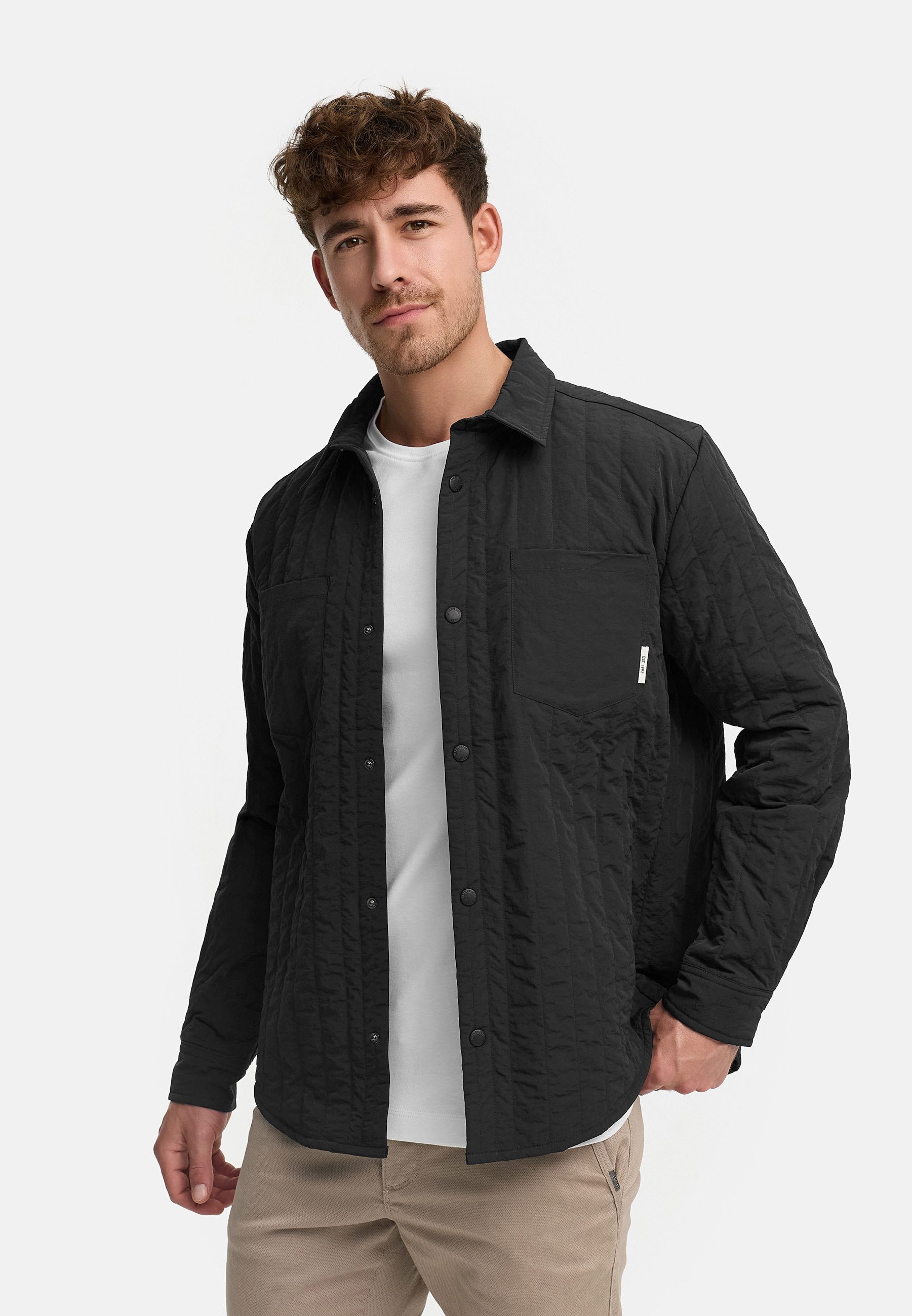 Indicode Sommerjacke Herren INHully Übergangsjacke mit klassischem Hemdkragen