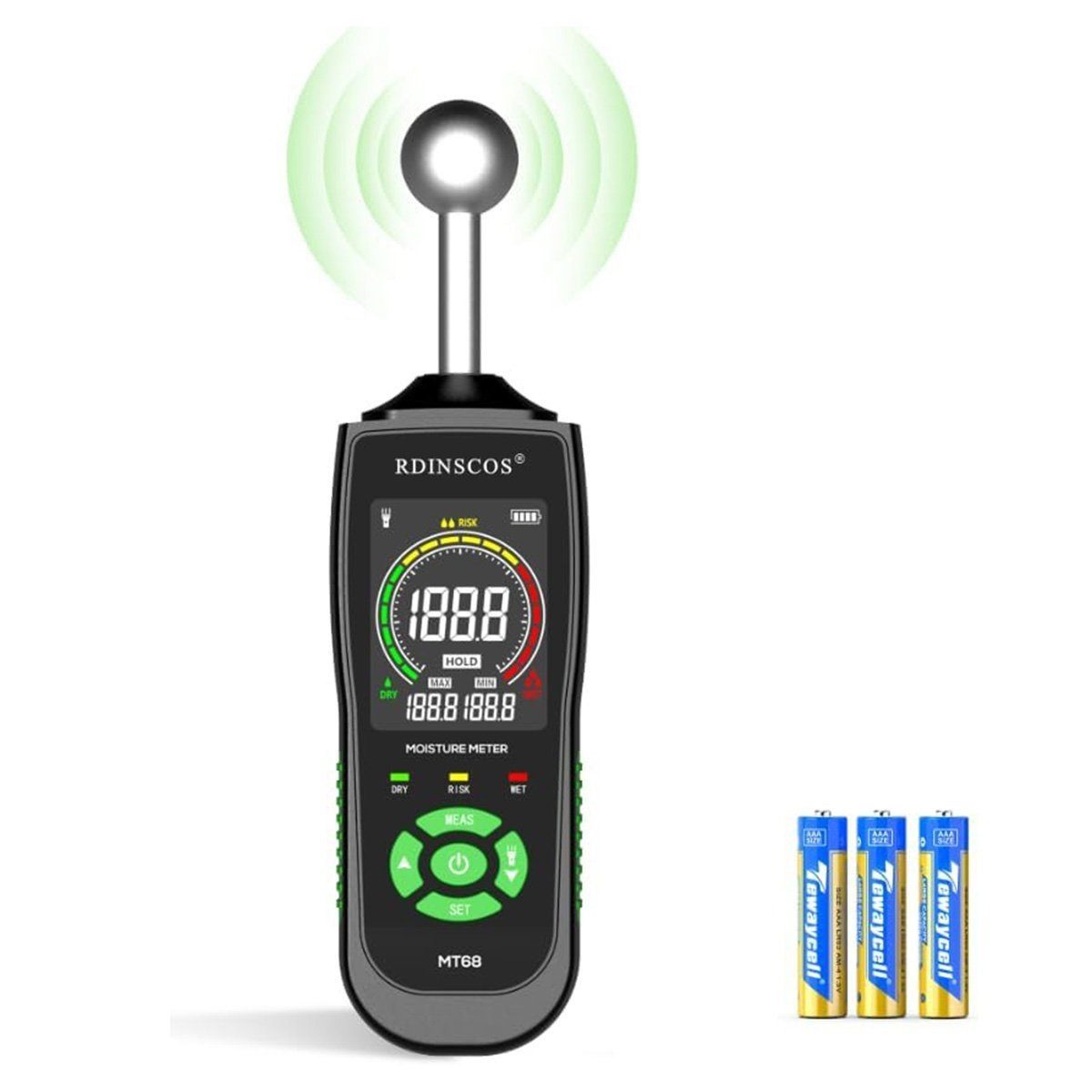 DOPWii Feuchtigkeitsmesser Wand Feuchtigkeits-Detector mit Licht, Auto-Kalibrierung
