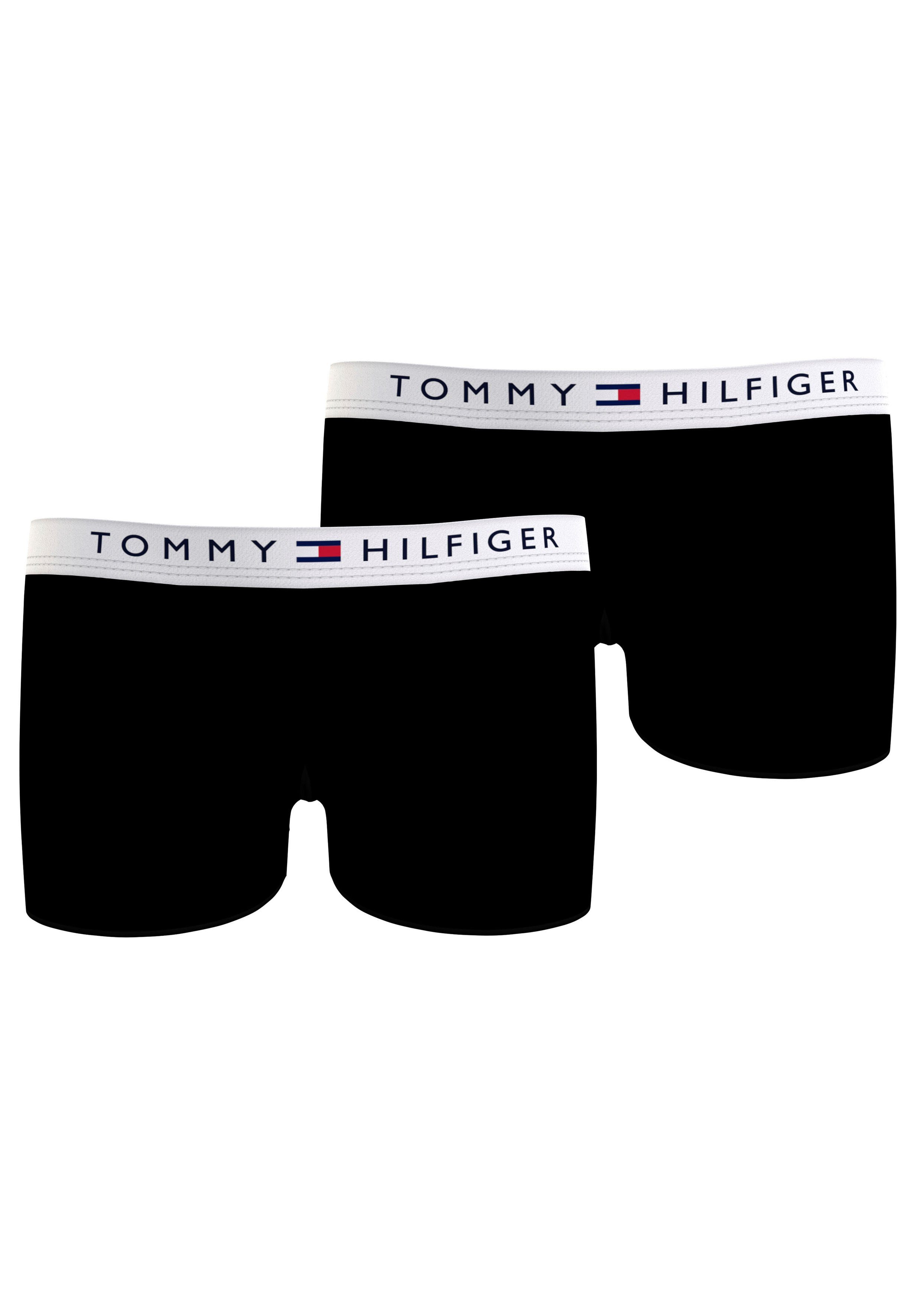 Tommy Hilfiger Underwear Trunk 2-St., mit dem (Packung, Black/Black 2er-Pack) Logo auf Taillenbund