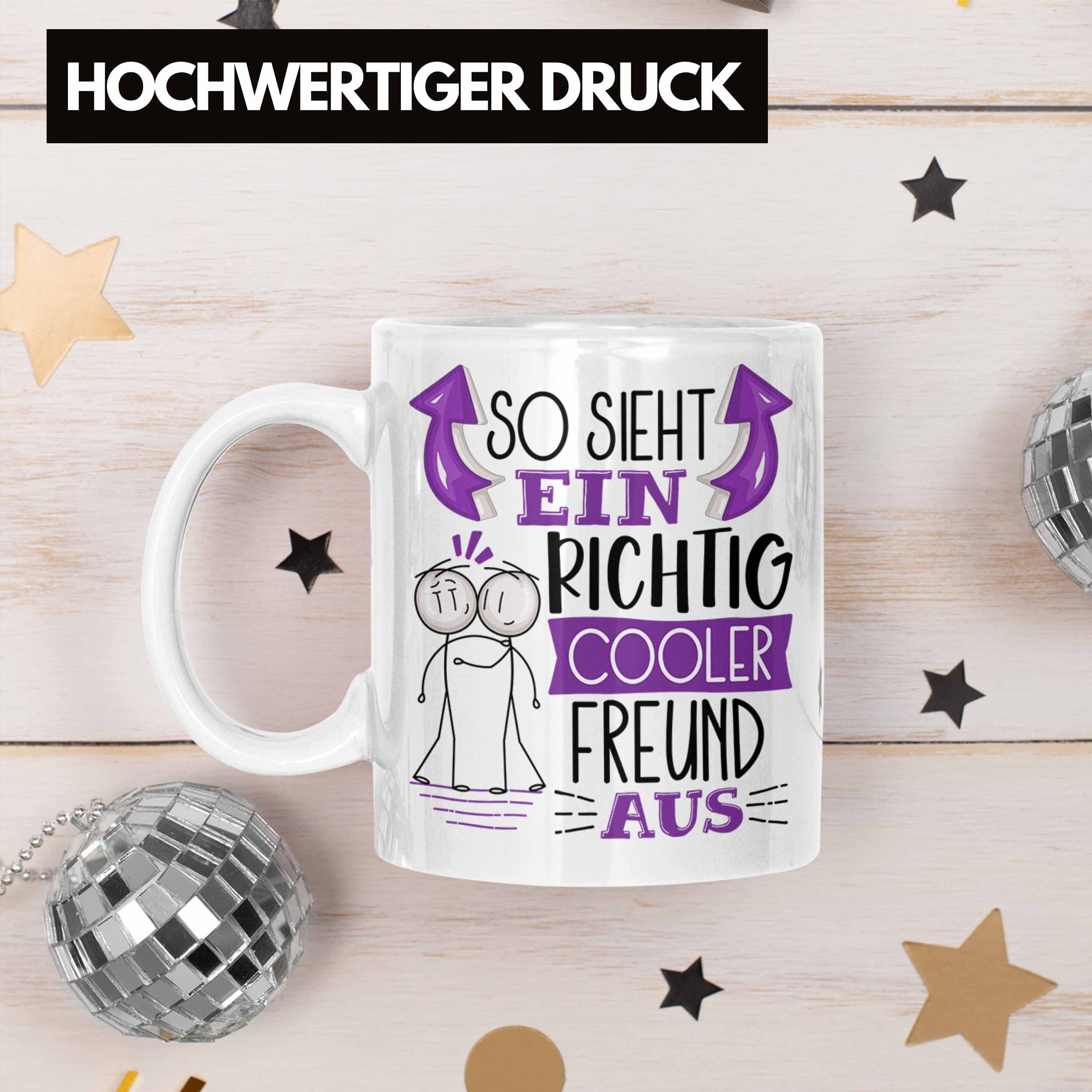 Trendation Tasse Bester Cooler Tasse Weiss Ein Sieht Geschenk RIchtig Freund Bester So Freund