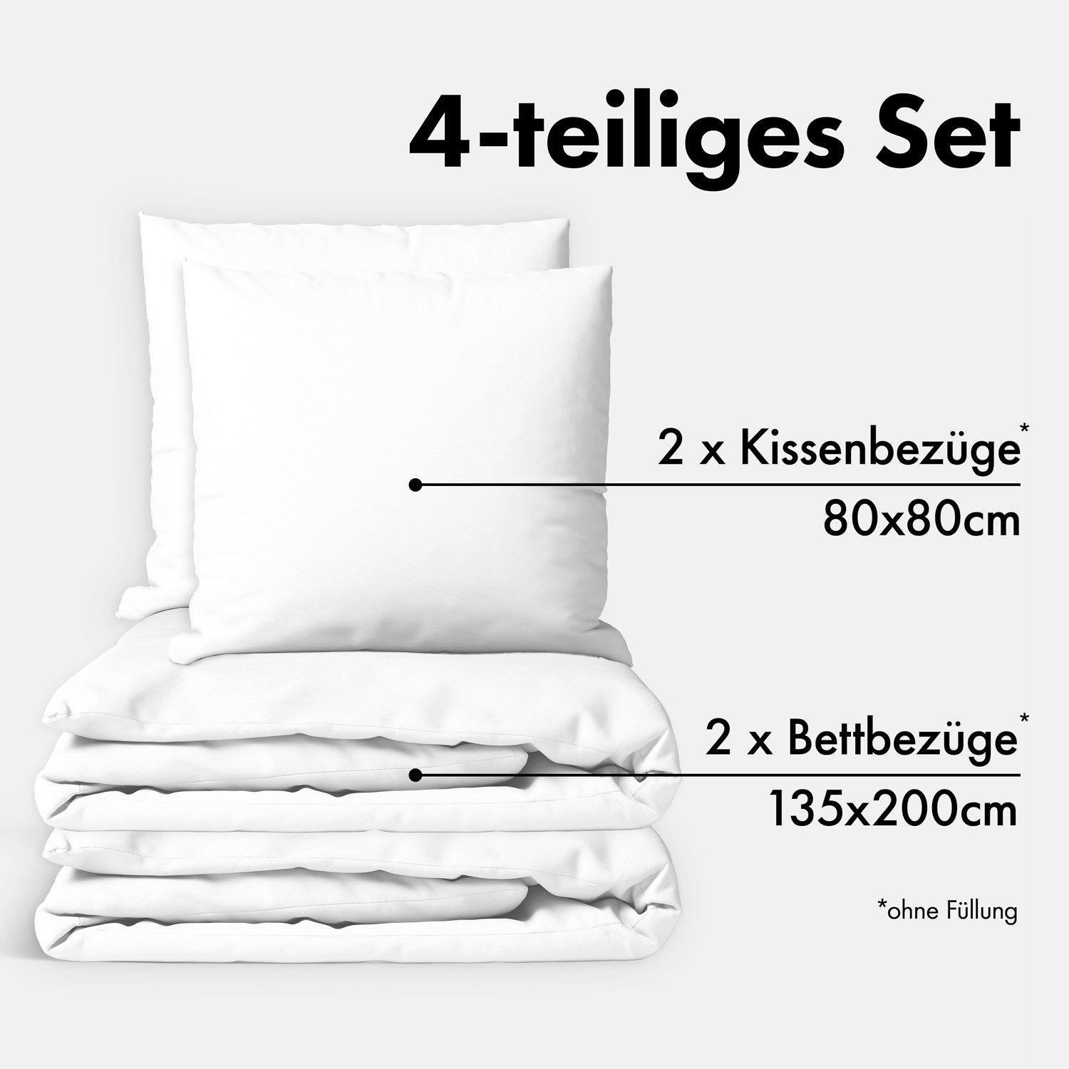 Jacobson Bettwäsche Set - 100% Baumwolle, Perkal, 4 teilig, Erhältlich in d günstig online kaufen