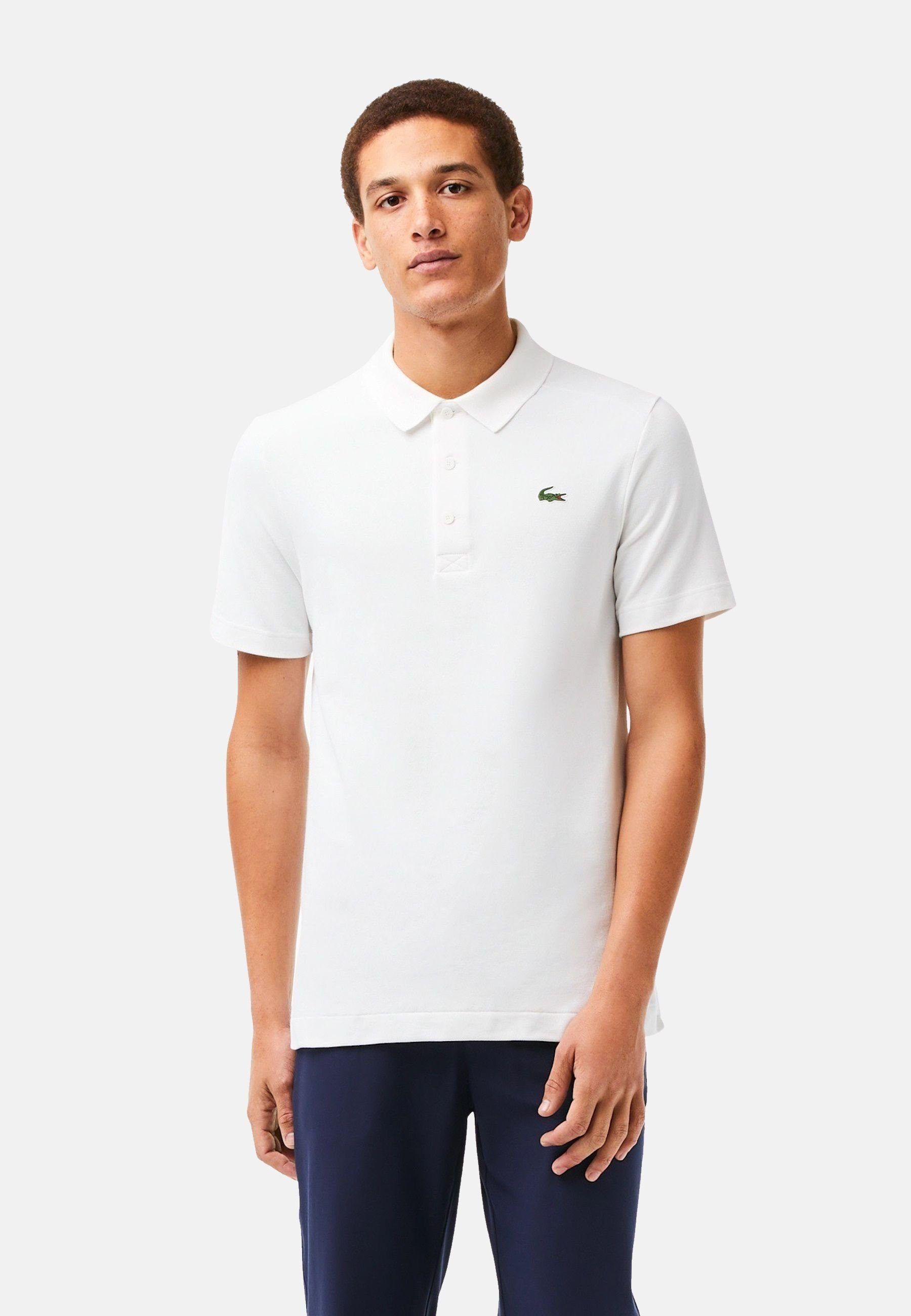 Lacoste Poloshirt Poloshirt Kurzarmshirt weiß mit (1-tlg) Golf Performance