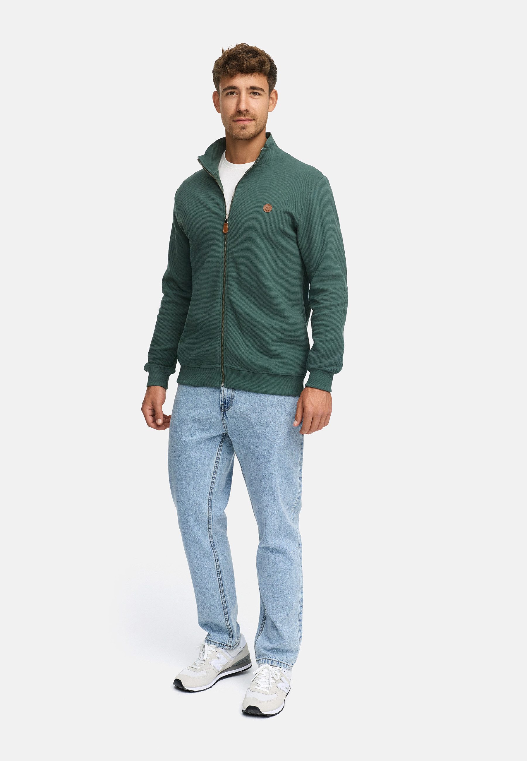 INDICODE Sweatjacke Herren INGuadalupe Cardigan Herrenstrickjacke mit dezentem Logoprint auf der Brust – Bild 5 von 5