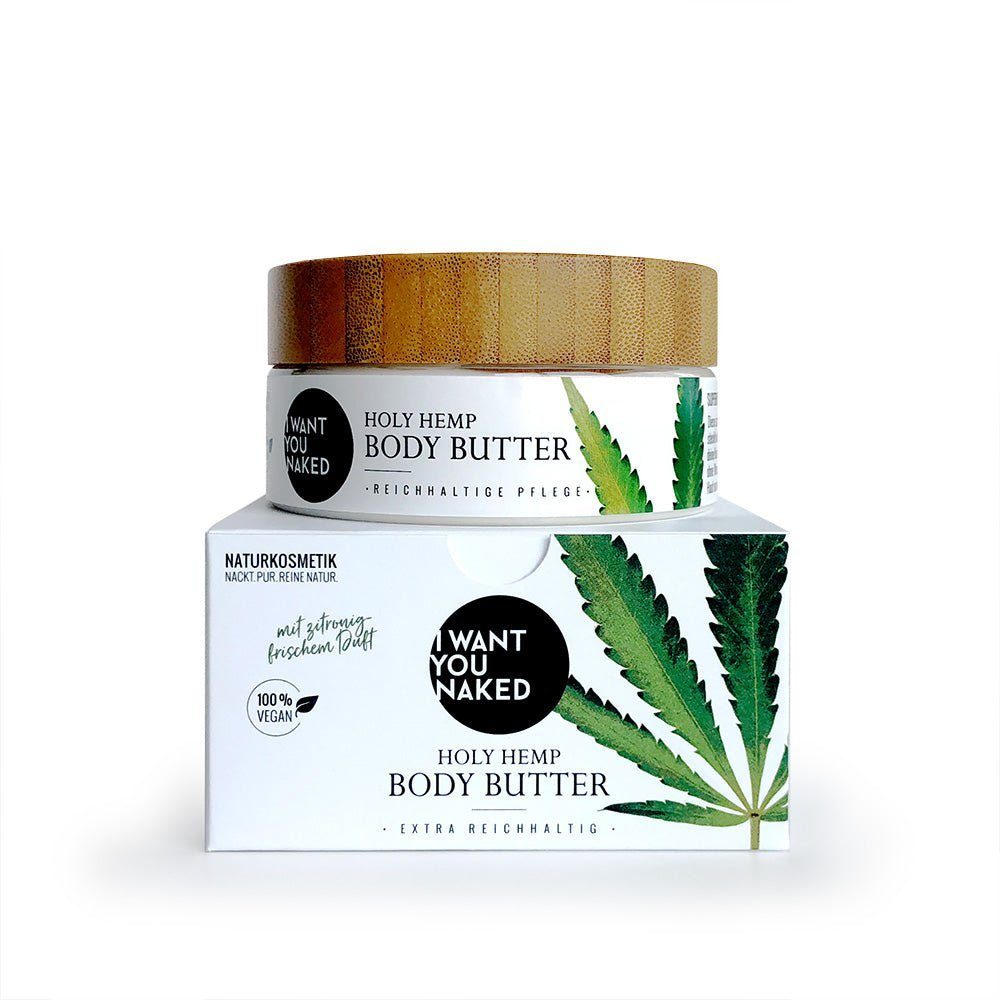 I WANT YOU NAKED Körperbutter IWYN Holy Hemp Set, 1-tlg., Body Butter mit Bio-Hanfsamenöl 200ml extra reichhaltig vegan handmade