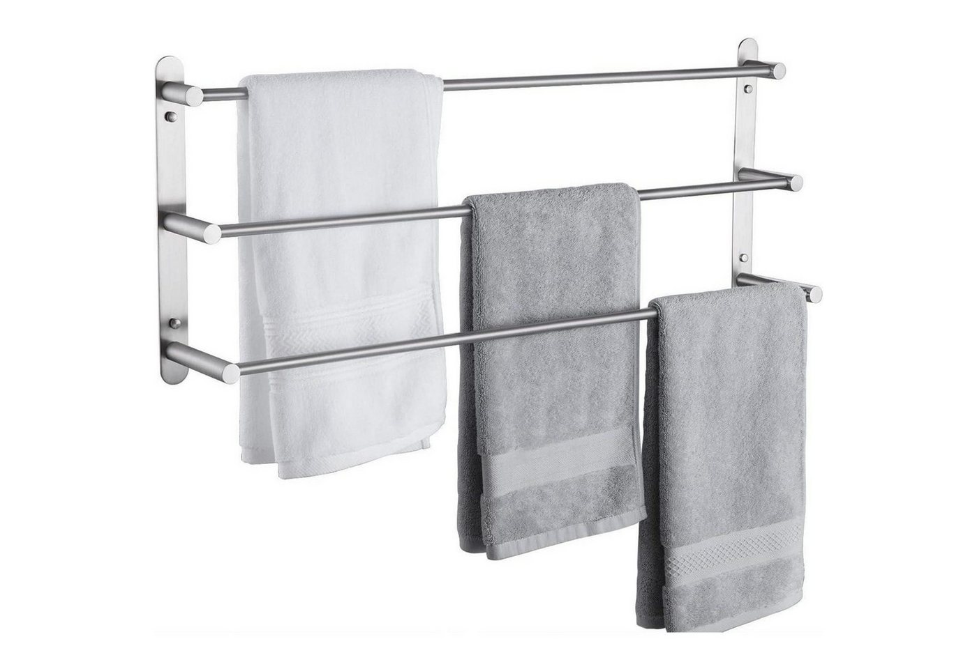 LuxusKollektion Handtuchstange Handtuchhalter 3 Stangen Edelstahl SUS304 Wandmontage 75 CM Gebürstet