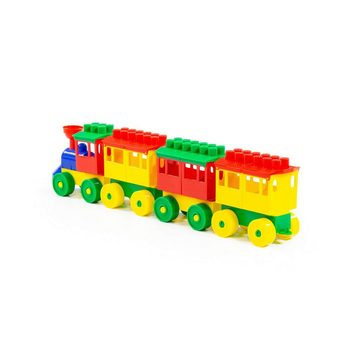 Polesie Spielbausteine Baustein Eisenbahn mit drei Wagons