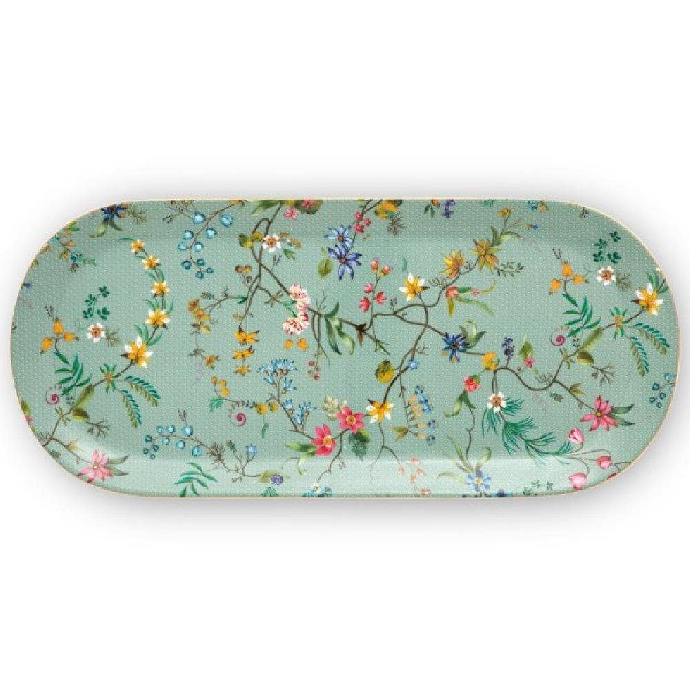 PiP Studio Tortenplatte Kuchenplatte Jolie Rechteckig Flowers Blau