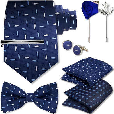 Diyarts Krawatte (Fliegen Set mit, Einstecktuch, Manschettenköpfe, Krawattennadel, Boutonniere) Hochwertige Materialien, Vielseitigkeit & Ideales Geschenk