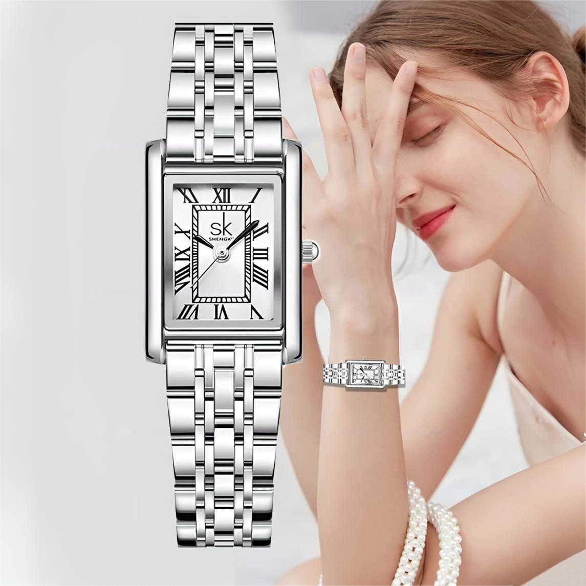 Forrlite Quarzuhr Quarzuhr Armbanduhr Edelstahl Damen Uhr, Multifunktionsuh günstig online kaufen