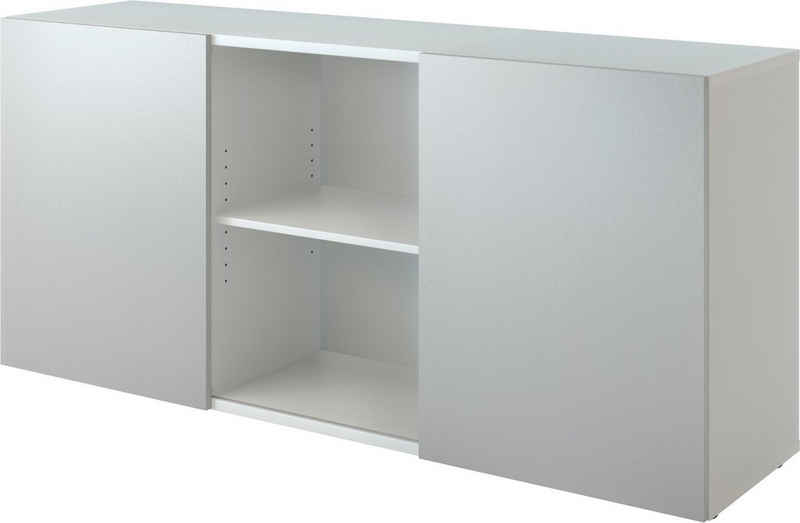 bümö Sideboard office Sideboard mit Schwebetür, Dekor: Weiß/Silber