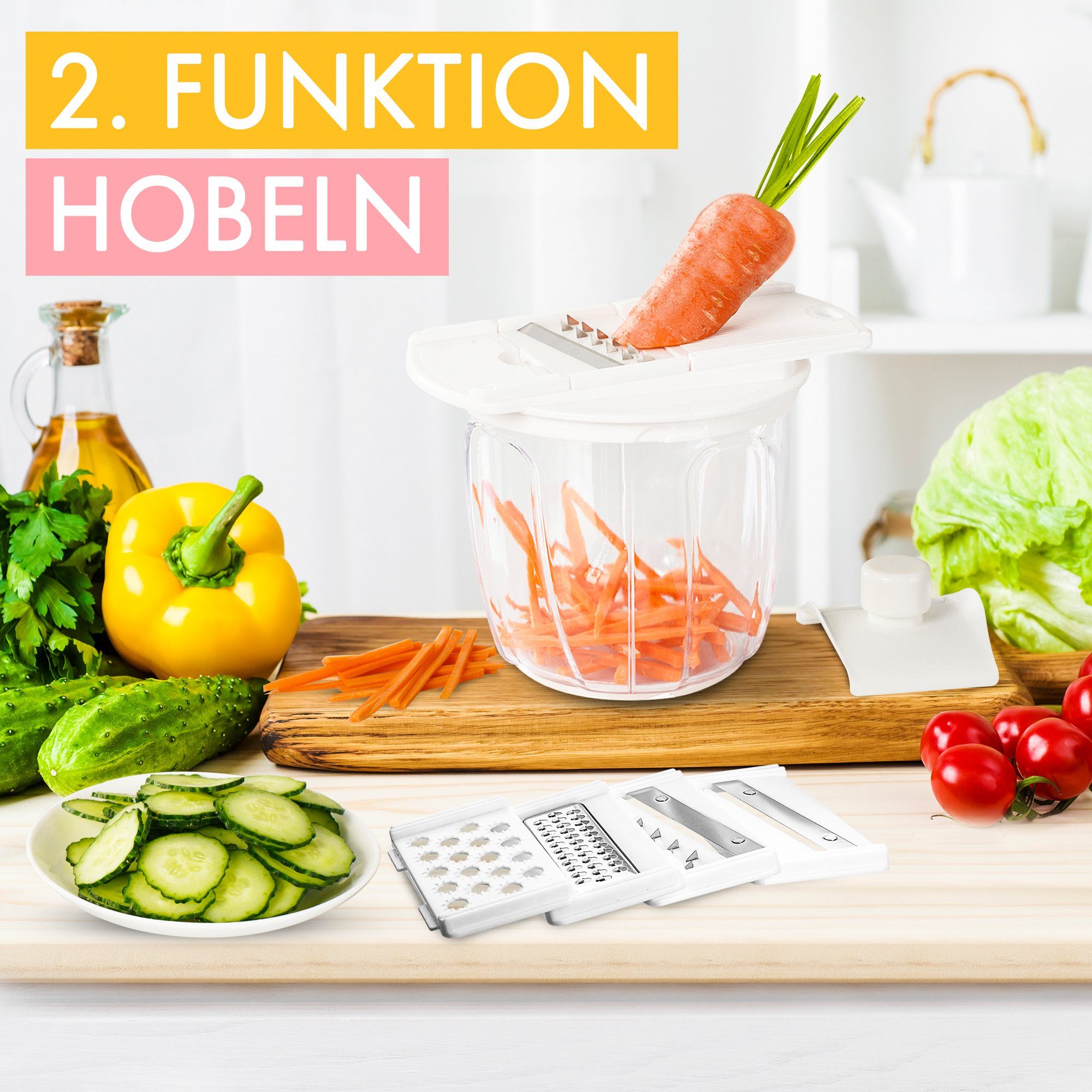 Rigutto Zwiebelhacker RIGUTTO® Premium Zwiebelschneider mit Seilzug [Mehr als 7 Funktionen]