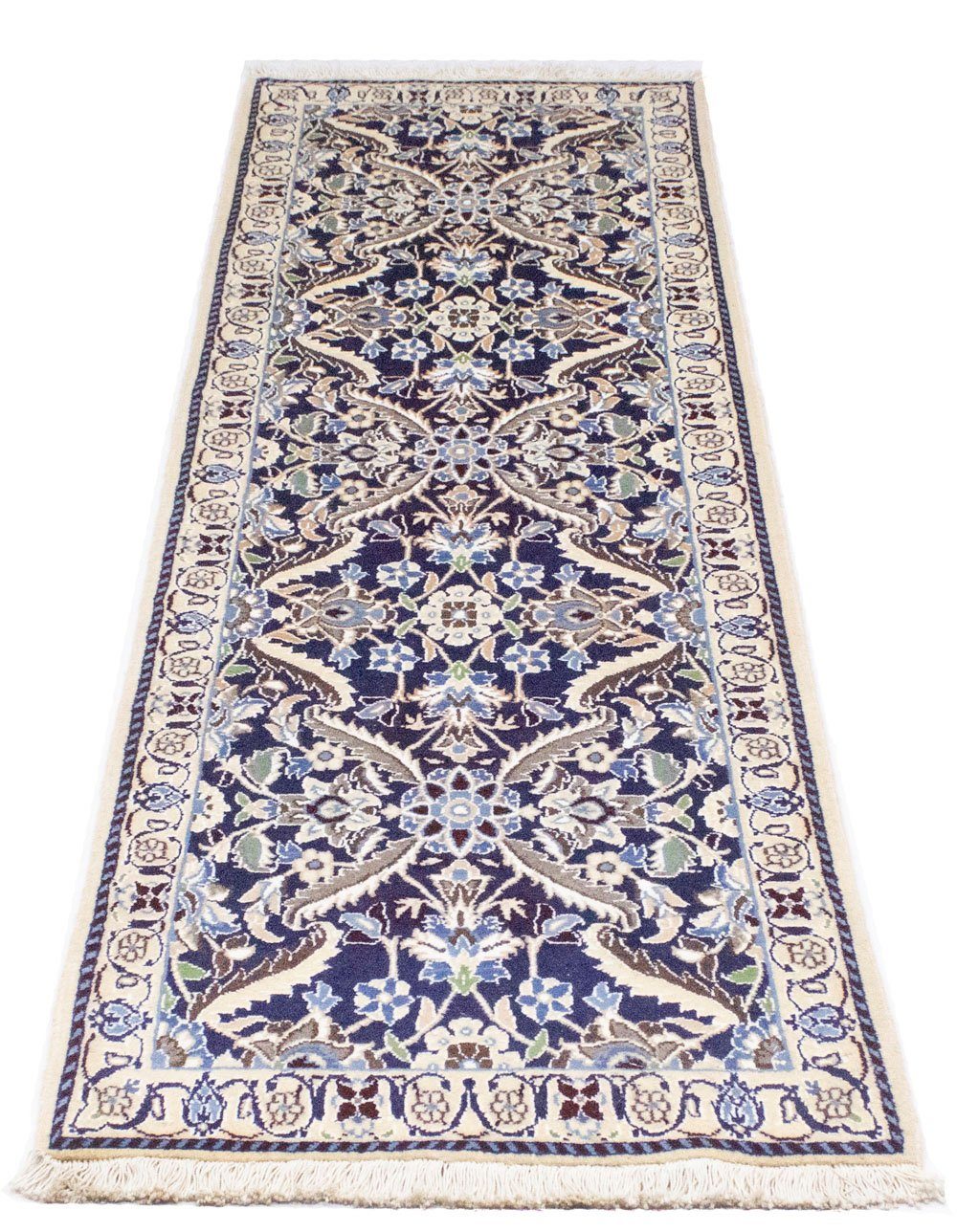 Wollteppich Nain 9la Teppich handgeknüpft blau, morgenland, rechteckig, Höhe: 7 mm