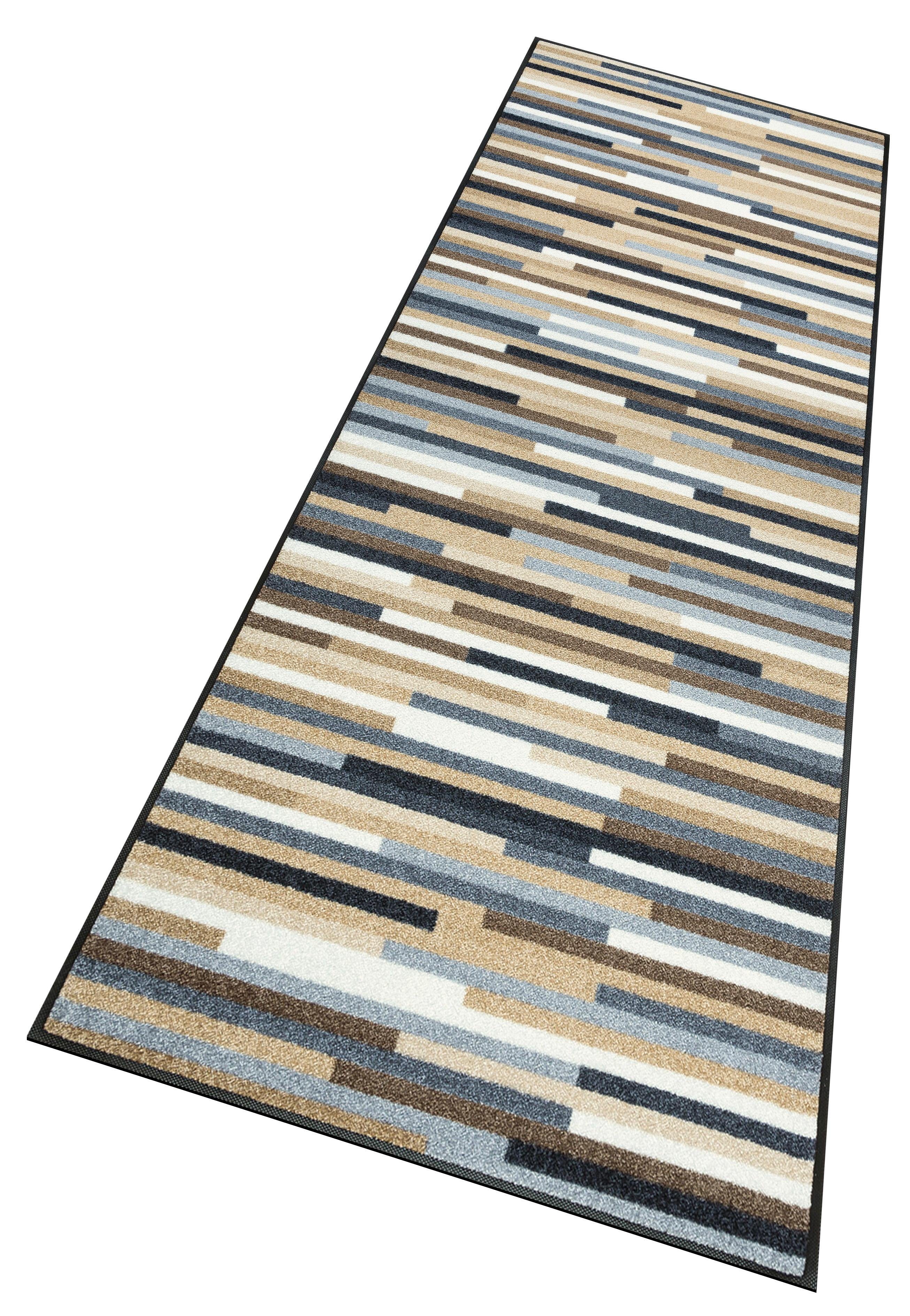 wash+dry by Kleen-Tex Läufer Mikado Stripes, rechteckig, Höhe: 7 mm, Schmutzfangläufer, modernes Streifen Design, rutschhemmend, waschbar