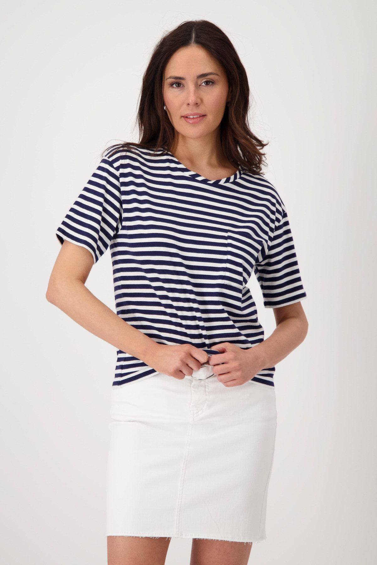 Monari T-Shirt Shirt Pima Ringel Mit günstig online kaufen