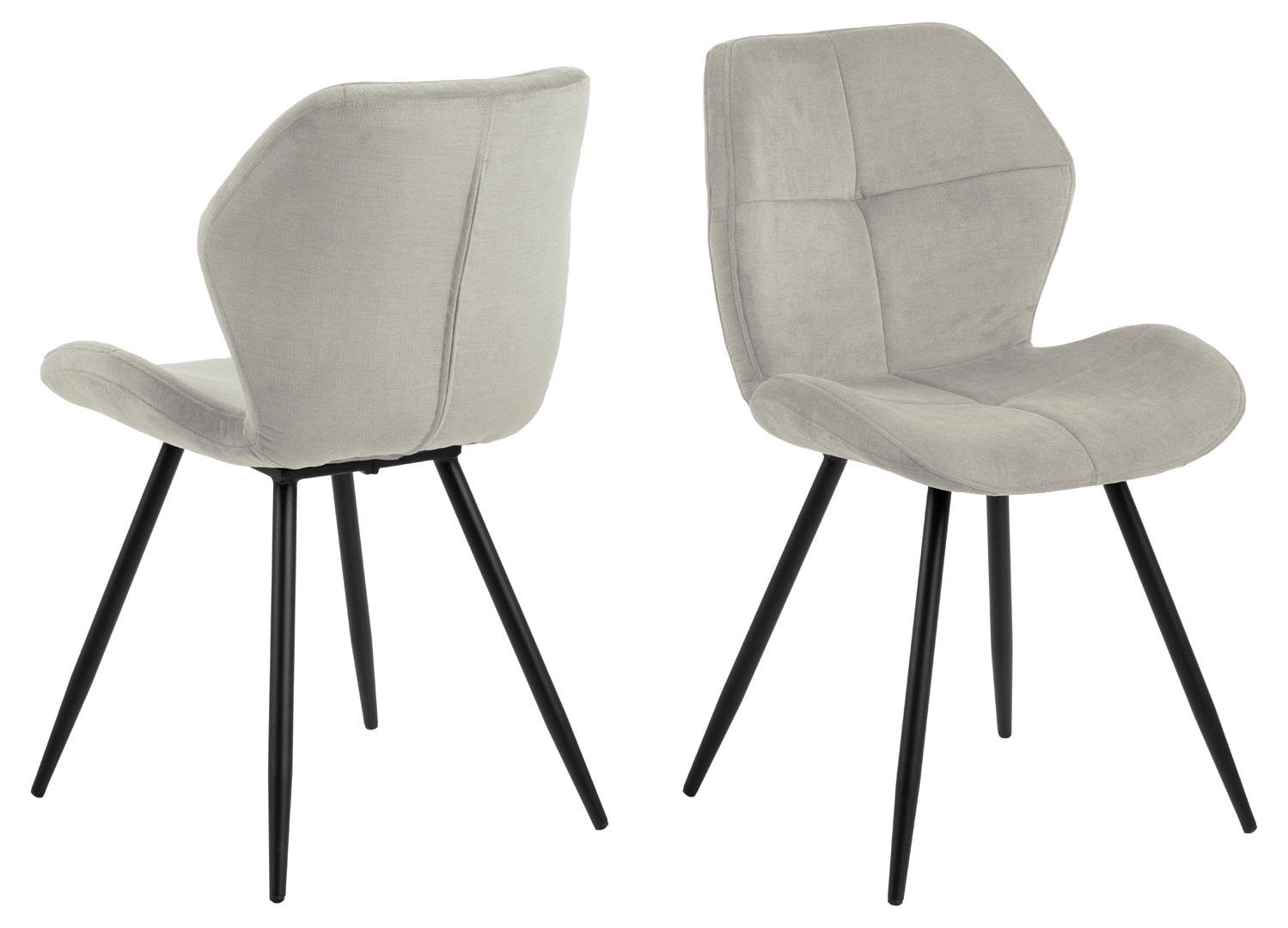 Esszimmerstuhl 2er Set Petri Esszimmerstuhl beige, schwarz.