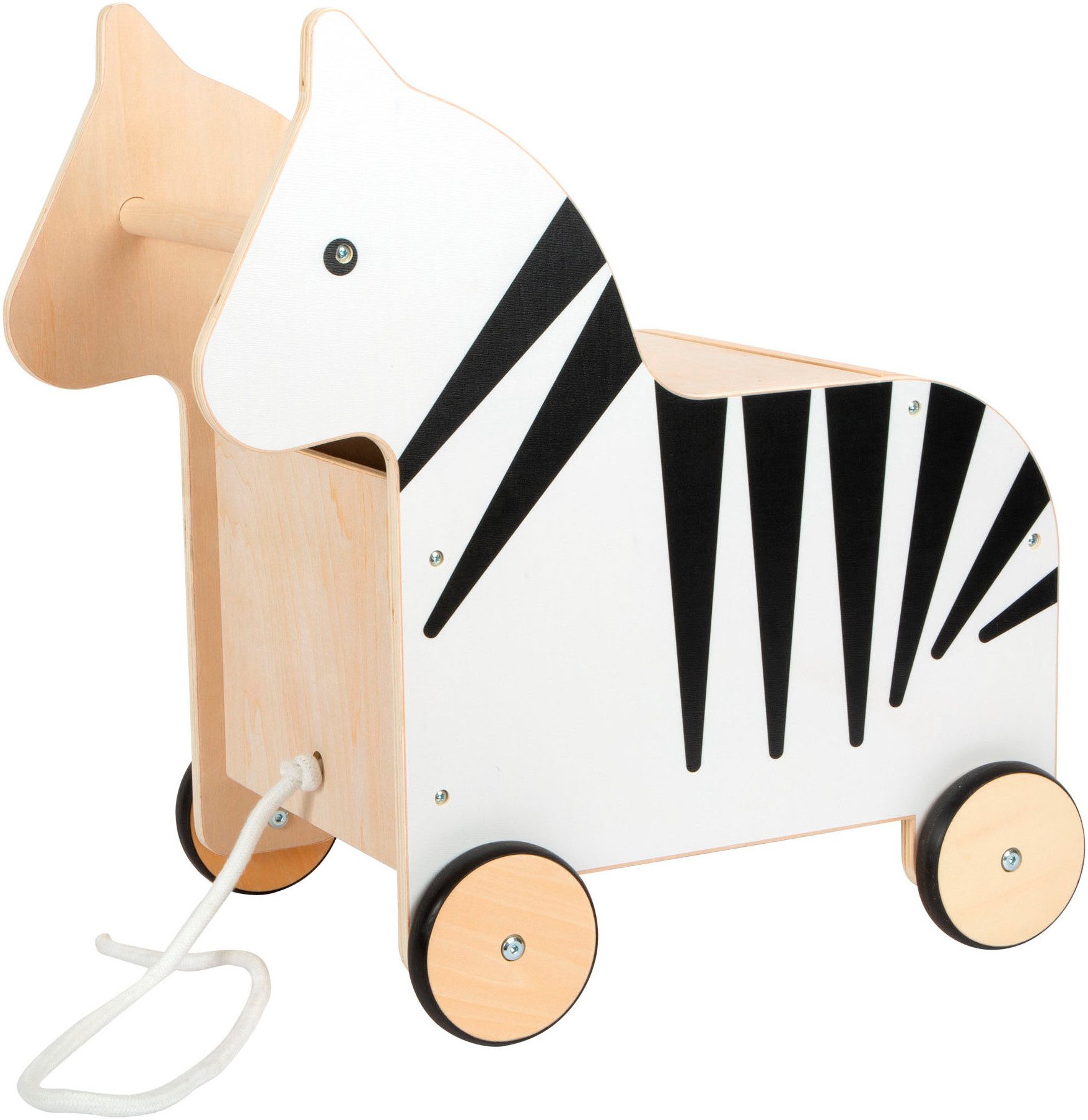 Small Foot Toy Chest Wildlife Zebra, with Wheels