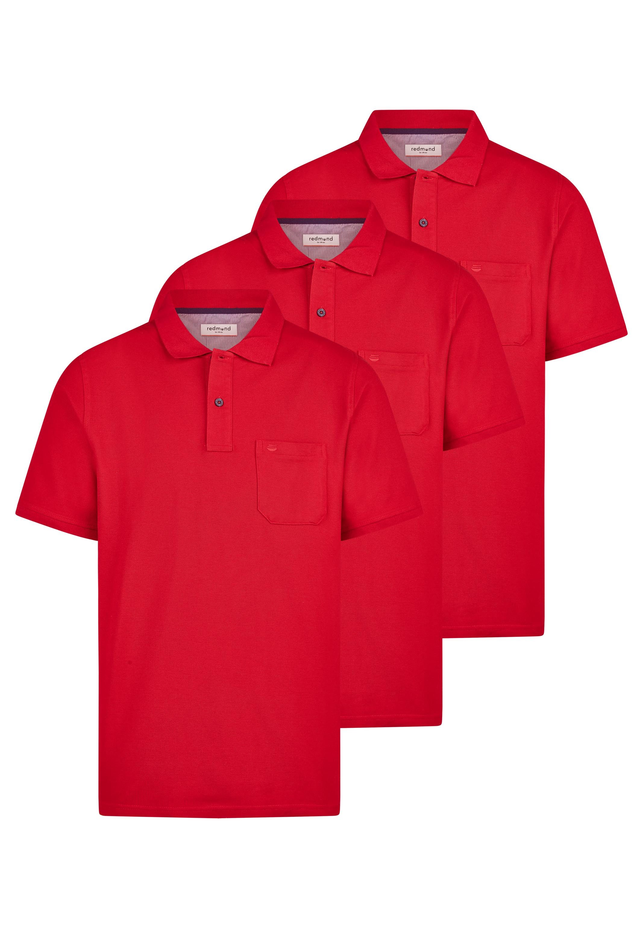 Redmond Poloshirt 3er Pack Basic (Spar-Set, 3-tlg) Poloshirt - Baumwolle - Atmungsaktiv