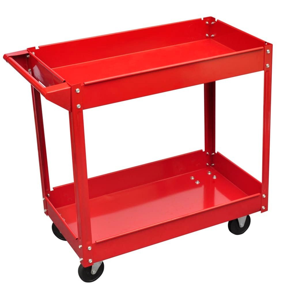 vidaXL Rollwagen Werkstattwagen 100 kg Rot, (1 St)