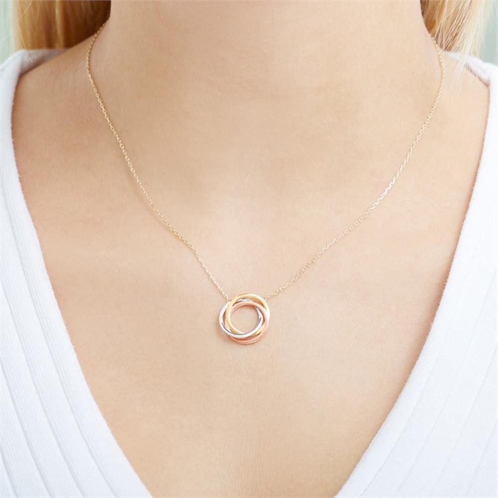 Unique Goldkette 585er Gold Kette tricol...