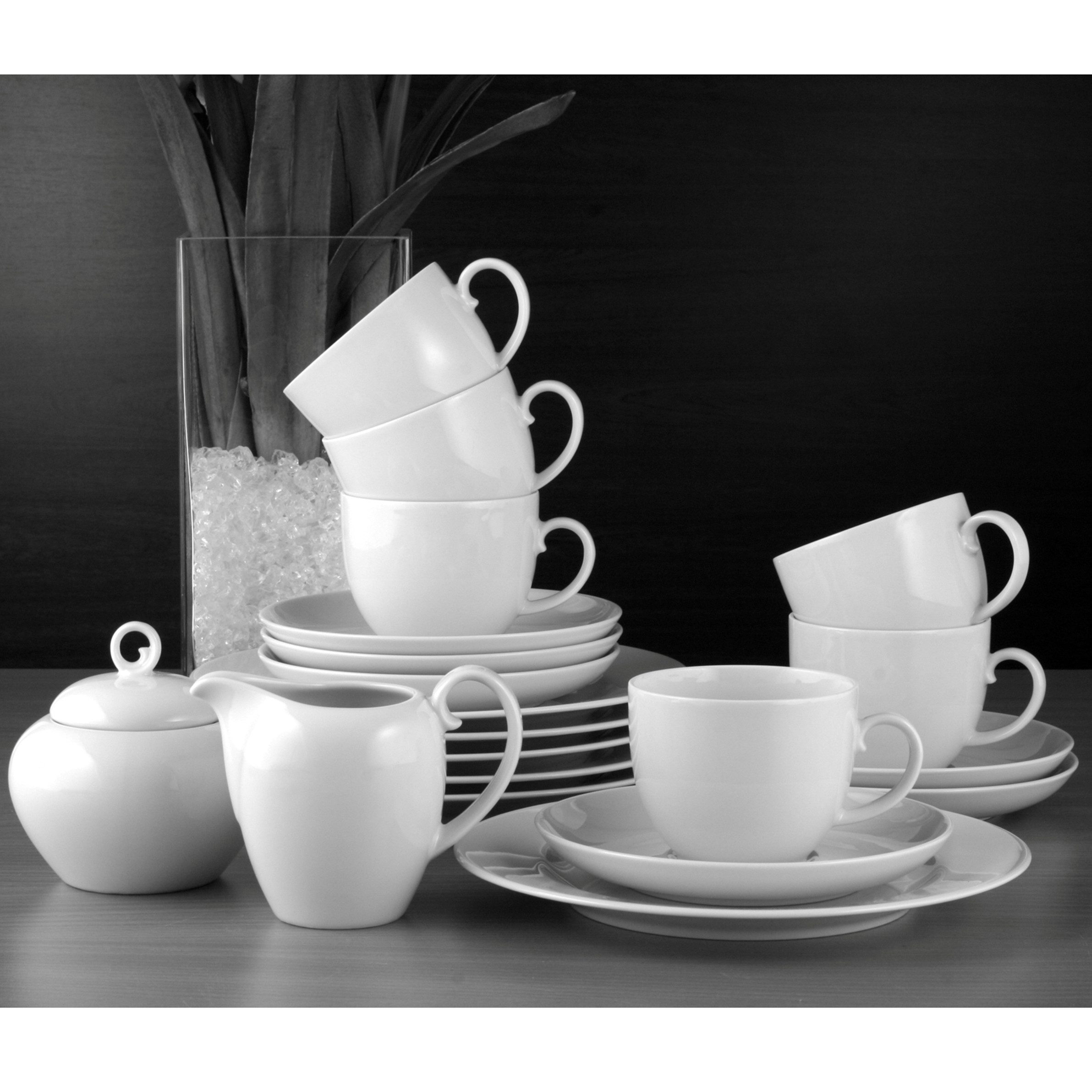 Seltmann Weiden Kaffeeservice Geschirr-Set, Service Rondo (18-tlg), 6 Personen, Porzellan, Tassen, Teller, Untertassen, 18 Teile, für 6 Personen Made in Germany