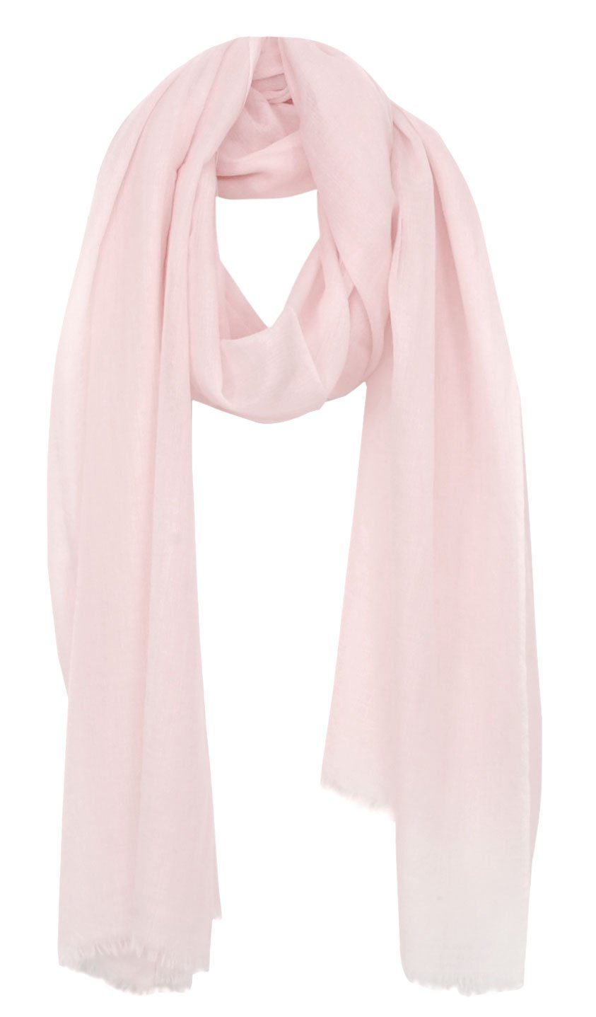 Bovari Kaschmirschal Kaschmir Schal Damen - 100% Kaschmir - Extra Leicht / Hauchzart, - Premium Cashmere - extra dünner Sommerschal - 200 x 70 cm rosa