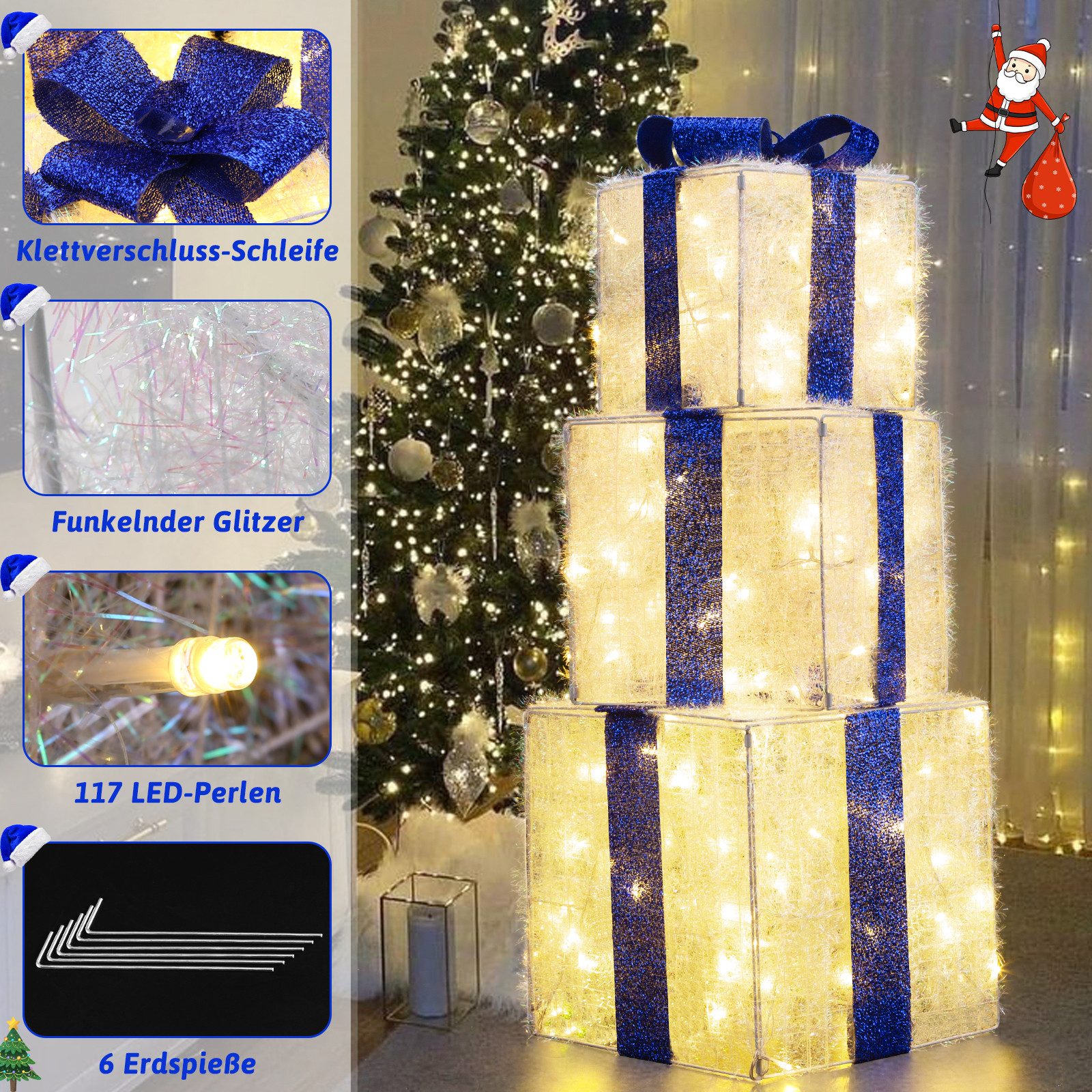 Elegear LED Dekolicht Weihnachtsfigur 3 Set günstig online kaufen