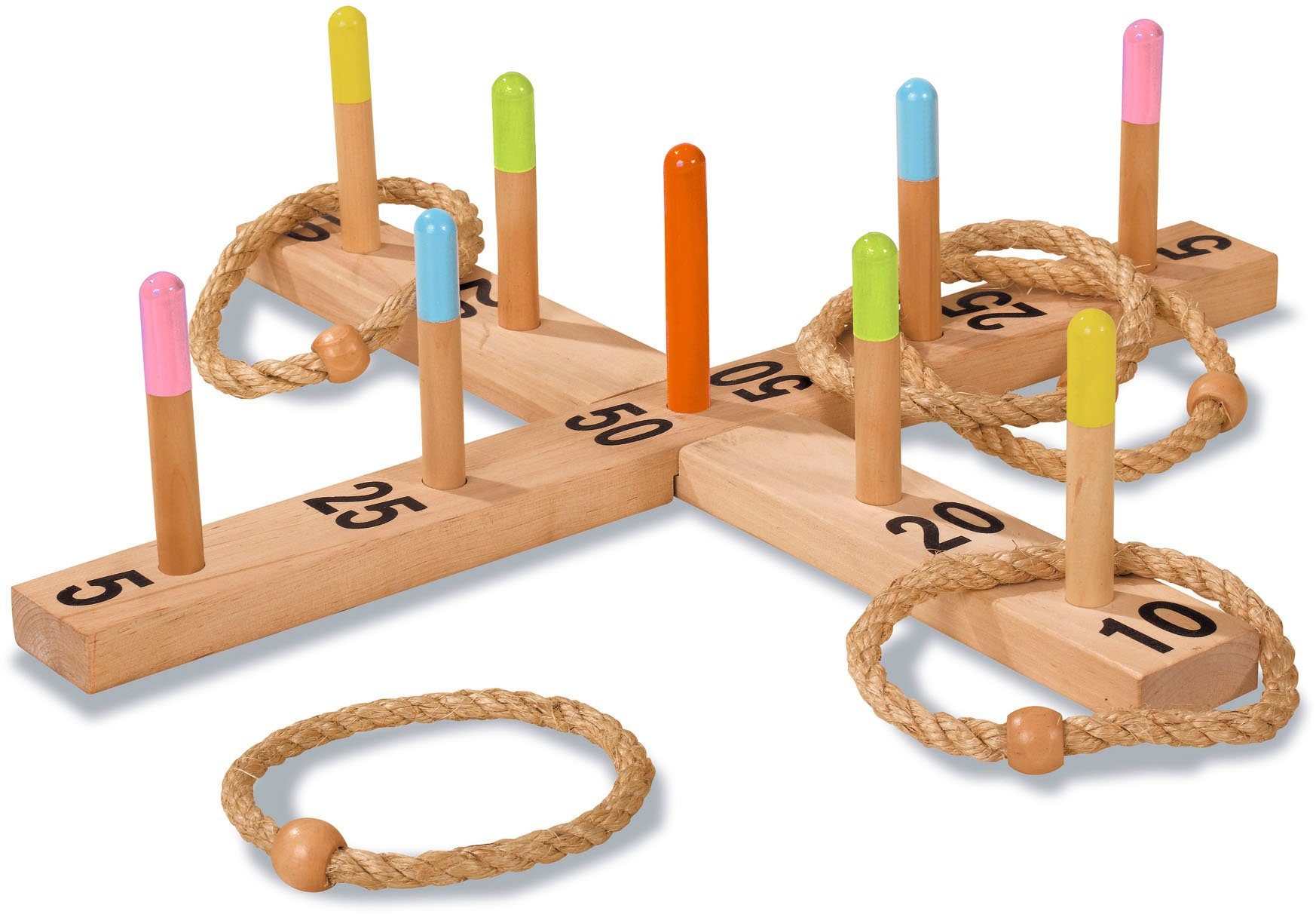 Eichhorn Spiel, Kinderspiel Holzspielzeug, Outdoor, Ringwurfspiel