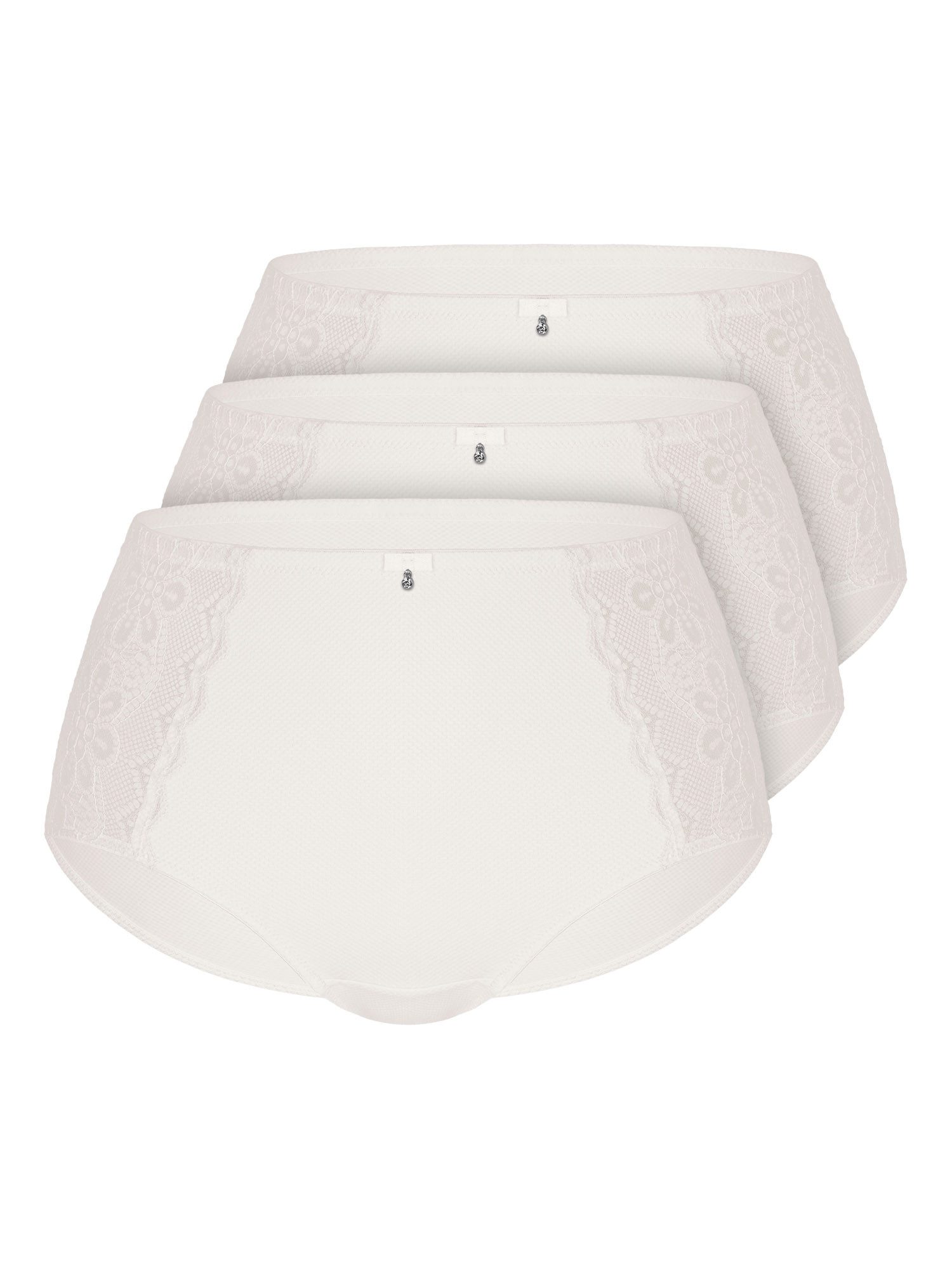 Sassa Taillenslip Taillenslip IMPRESSIVE JACQUARD (Spar-Set, 3-St) extra hohe Taillen Schnittform, zarte Spitze