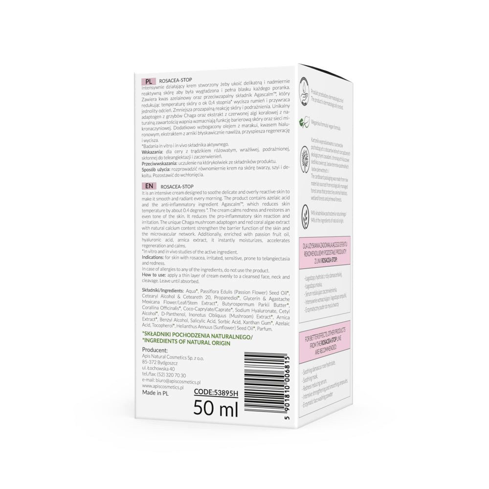 Apis Natural Cosmetics Anti-Aging-Creme APIS ROSACEA STOP Beruhigende Nachtcreme, 50ml
