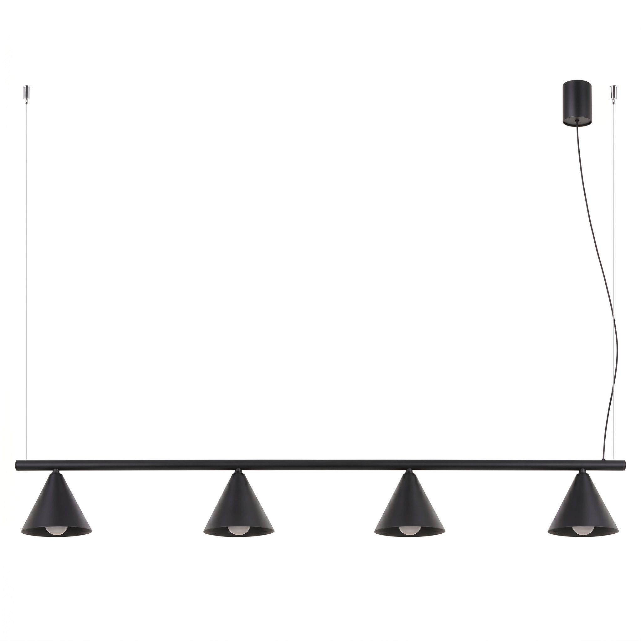 SOLLUX lighting Kronleuchter Kronleuchter NOX 4L schwarz, Nicht enthalten