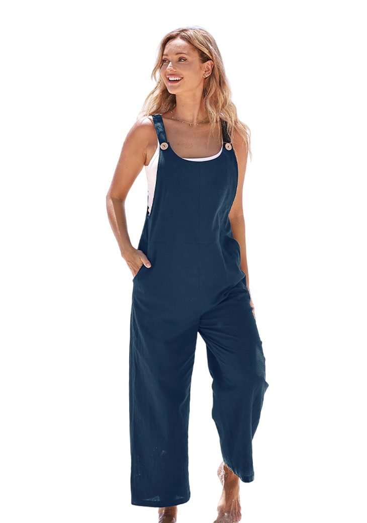 Cupshe Jumpsuit mit weitem Bein ärmelloser Jumpsuit mit spitz zulaufendem Bein