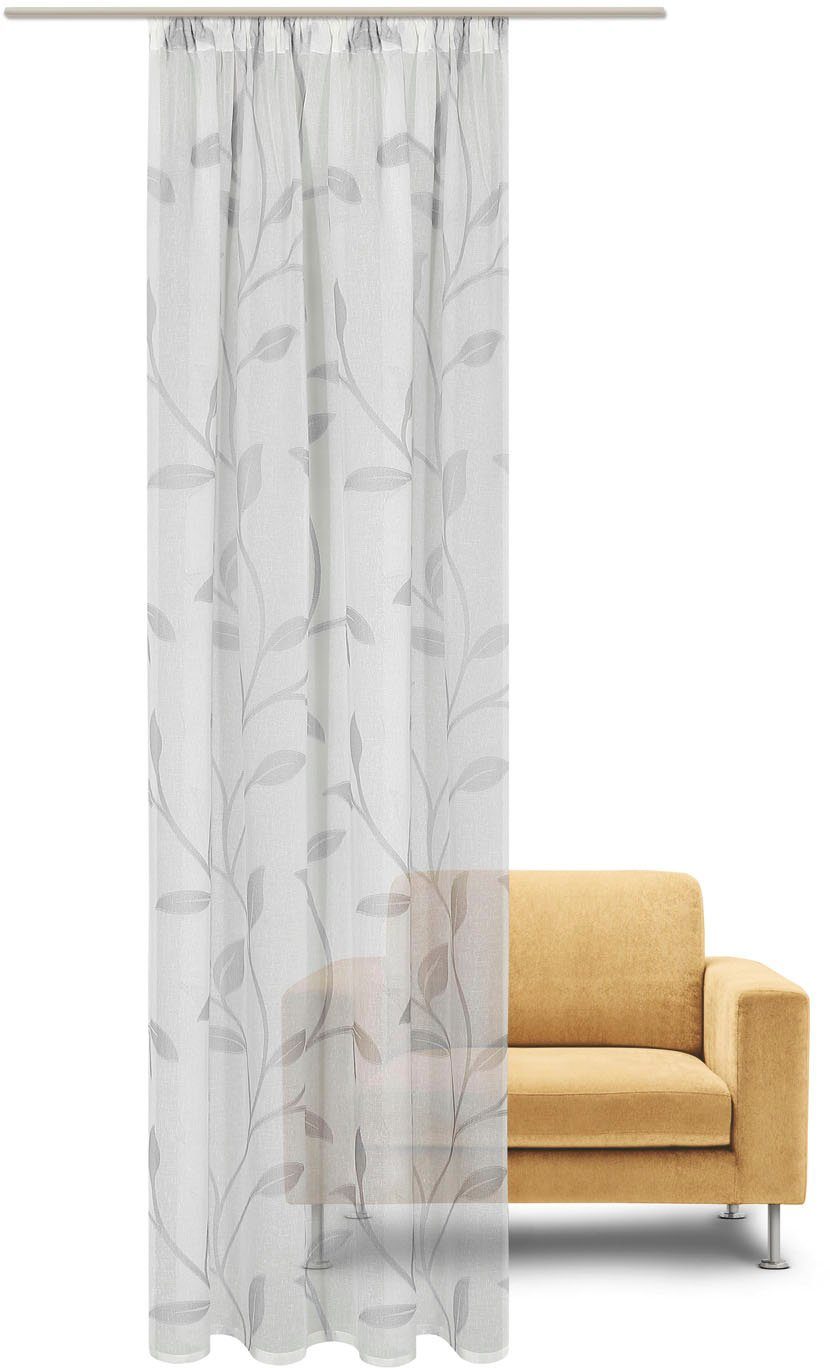 Gerster Gardine Orsina (1 St), Kräuselband, transparent, Wirkware, Fertigschal - nature line