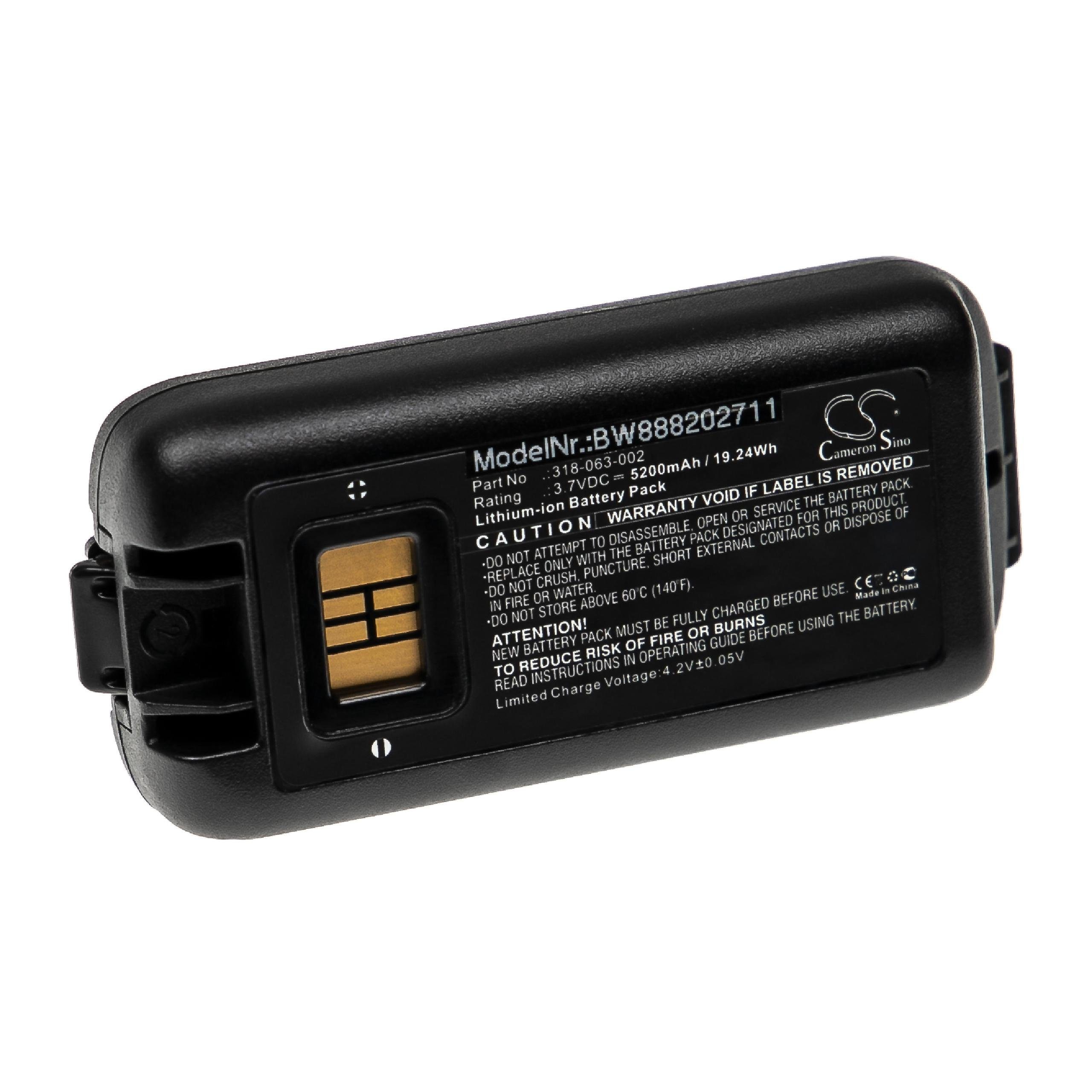 vhbw Akku passend für Honeywell CK3, CK3B, CK3X, CK3XR, CK65, CK71, CK75 Handheld (5200mAh, 3,7V, Li-Ion) 5200 mAh