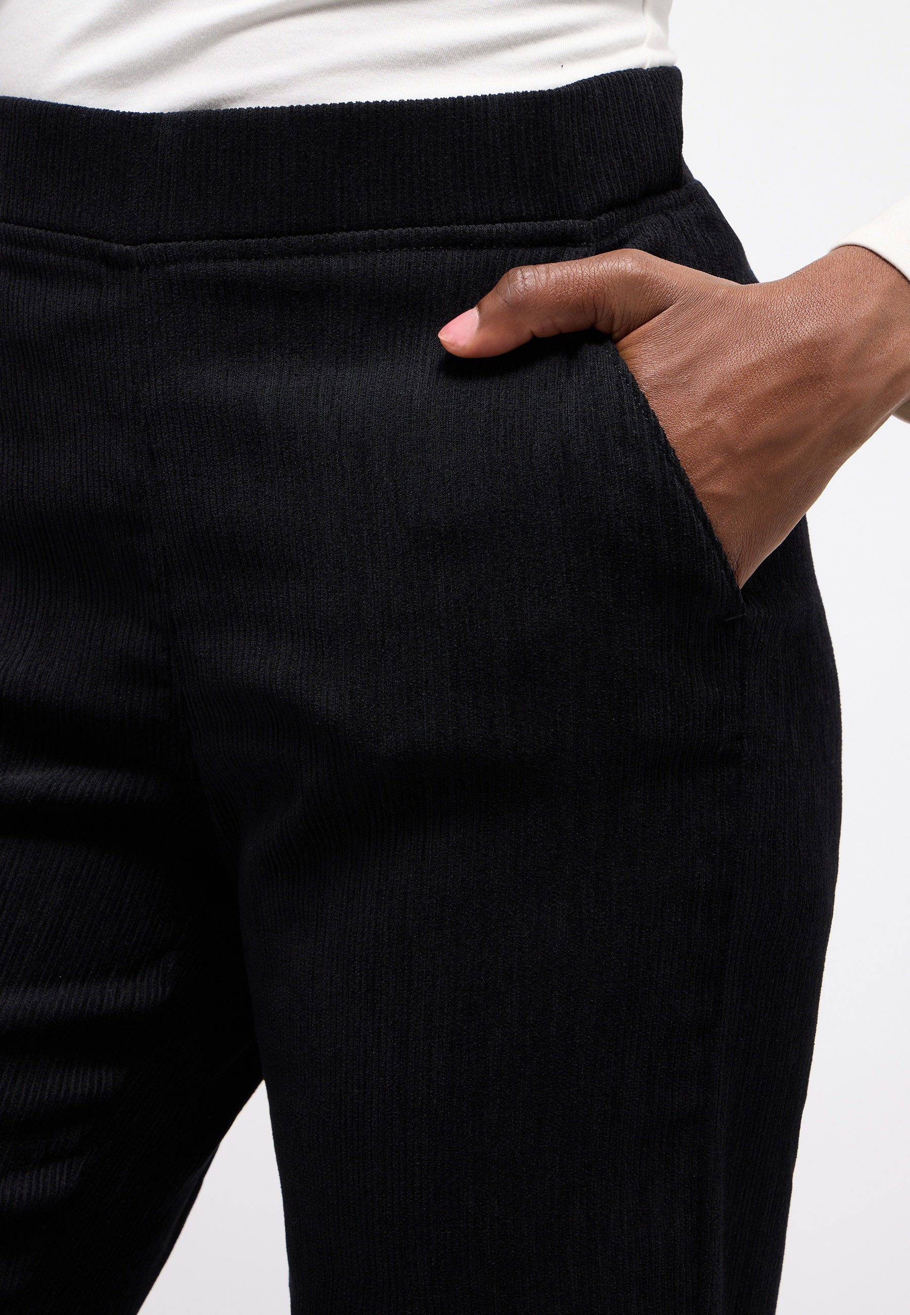 ANGELS Schlupfhose Angels Damen Hose Liz Easy Cordjersey - schwarz (1-tlg)