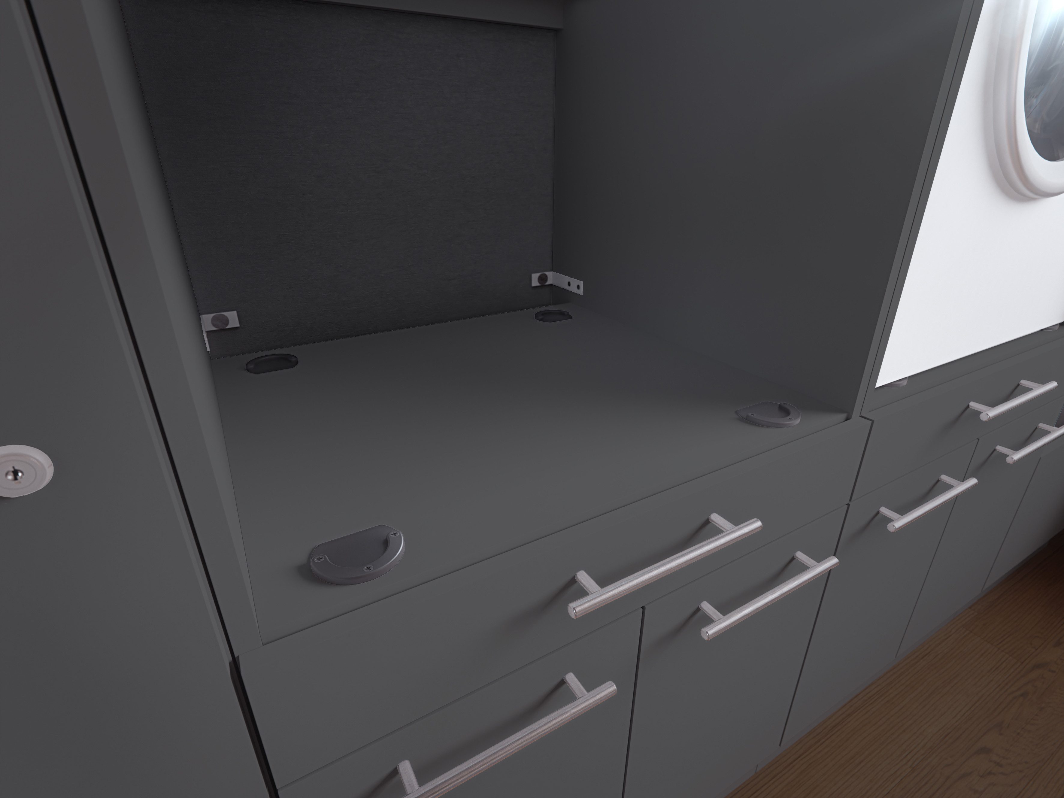 Laundreezy Mehrzweckschrank-Set LAUNDREEZY LDSK1, Breite 67,5 cm, Softclose, höhenverstellbare Füße
