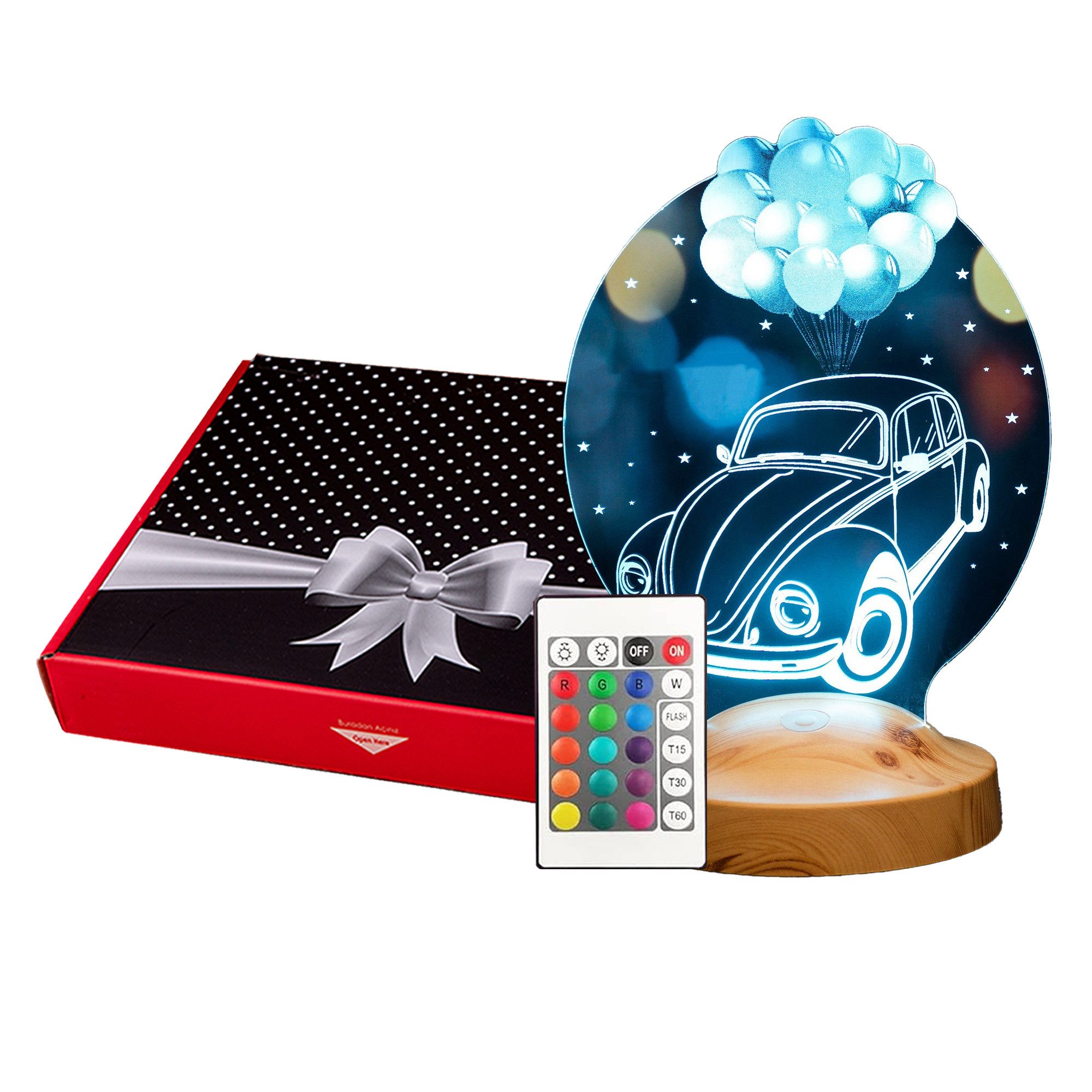 Geschenkelampe LED Nachttischlampe Nostalgisches Auto vw käfer geschenk 3D günstig online kaufen