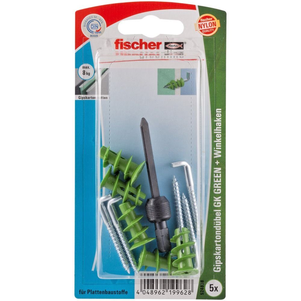fischer Schrauben- und Dübel-Set Fischer - WH Gipskartondübel 5 green GK 22 mm