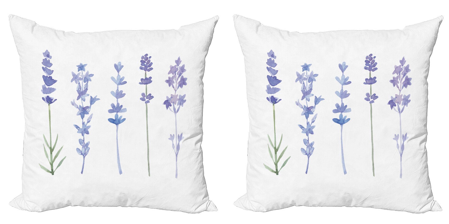 Abakuhaus Kissenbezüge Modern Accent Doppelseitiger Digitaldruck, (2 Stück), Lavendel Aquarell Rural Kräuter