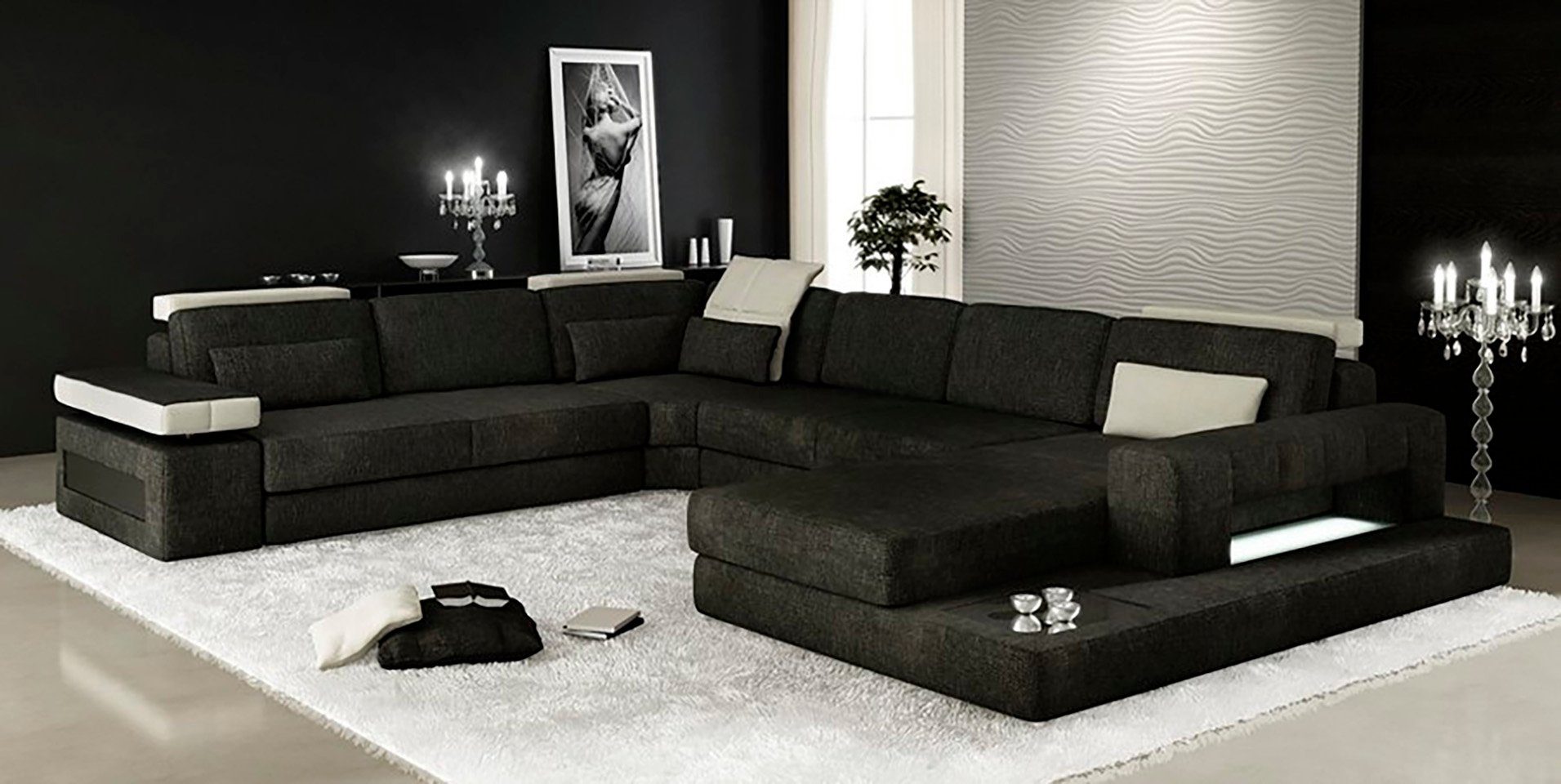 Eck Sofa Wohnzimmer Leder Couch Sitz Wohnlandschaft Polster JVmoebel Couchen Ecksofa,