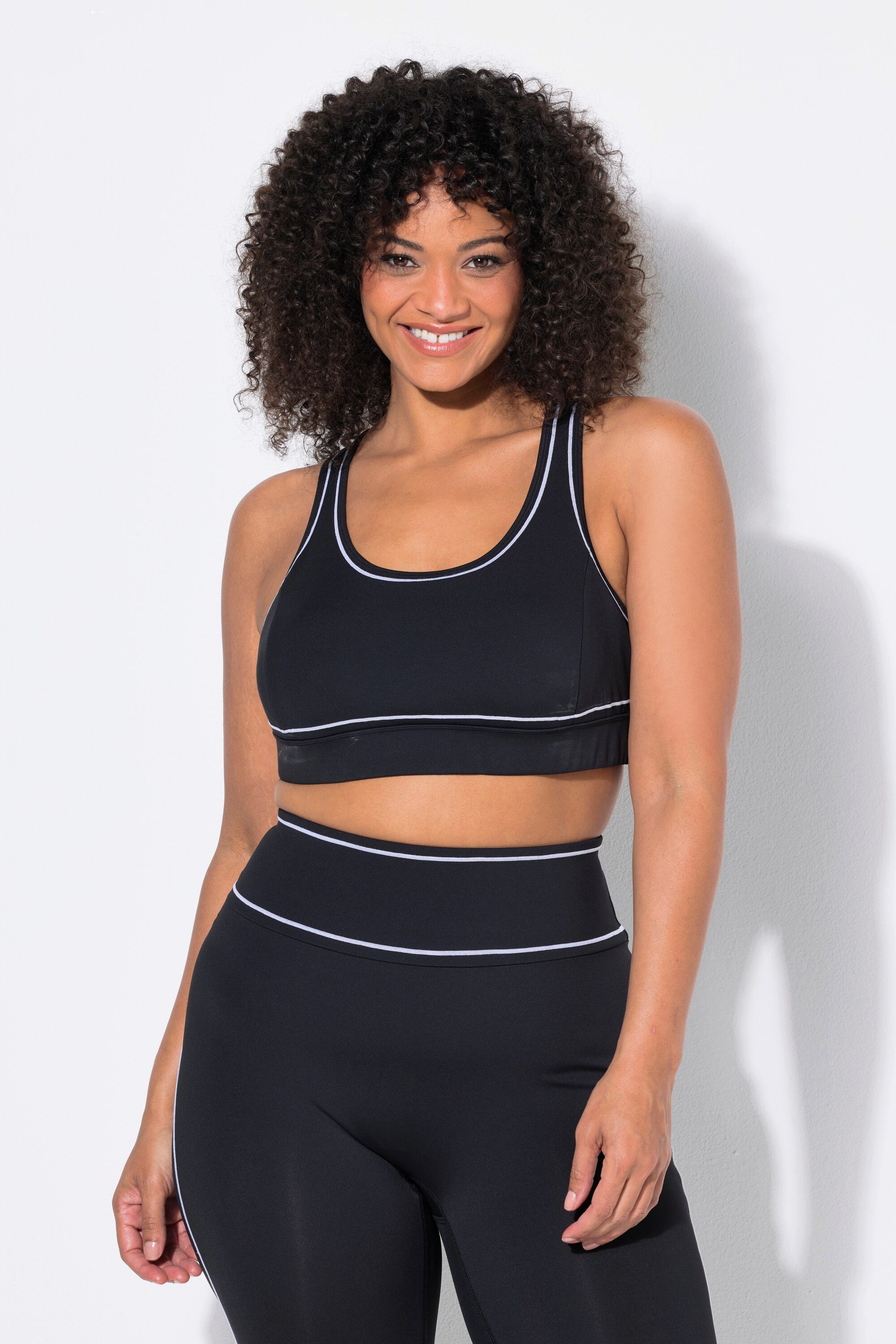Ulla Popken Bustier Sport-Bustier Zierpaspeln Softcups Racerback