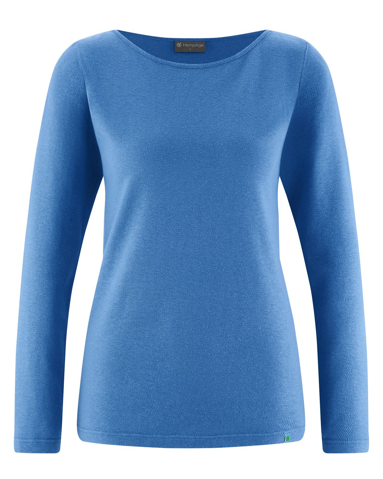 Langarmshirt Langarmshirt mit U-Boot Ausschnitt Hanf/Biobaumwolle Damen Normal Fit