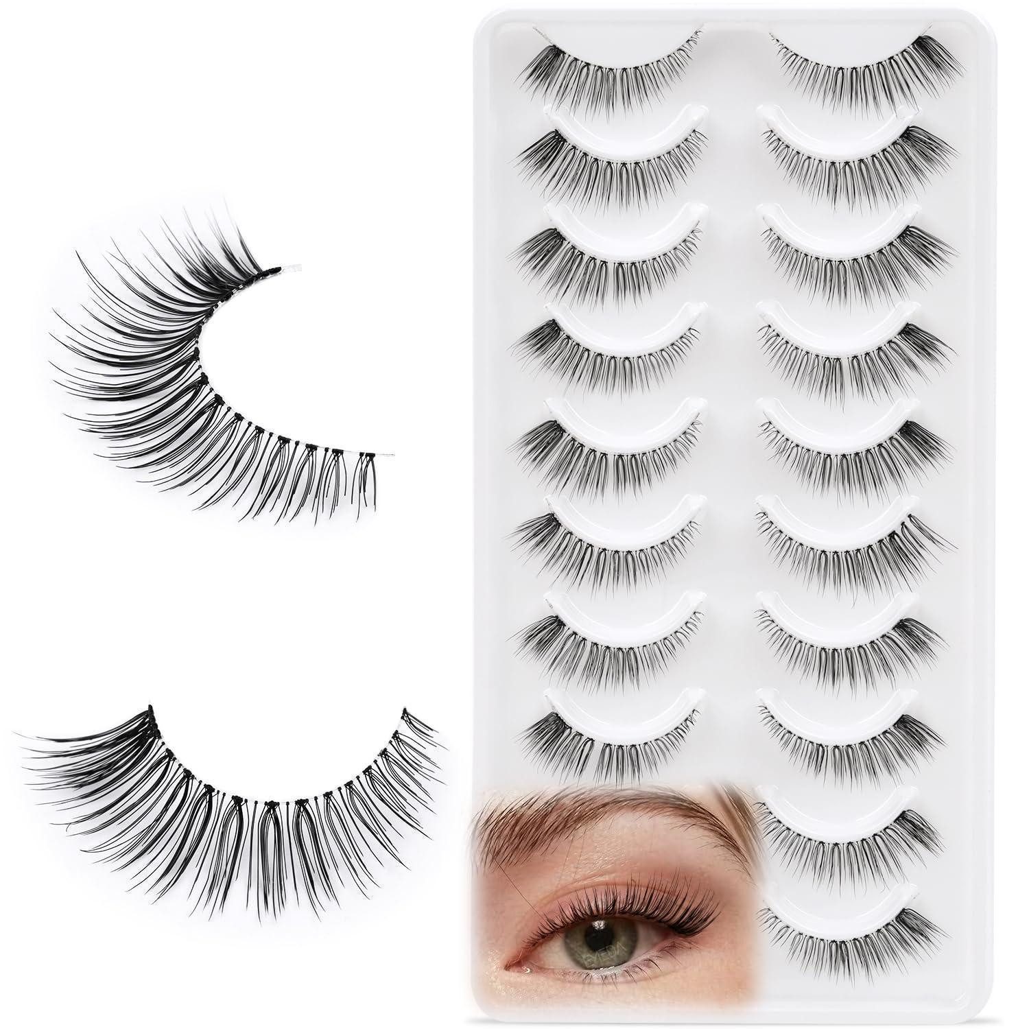 LuxusKollektion Bandwimpern Falsche Wimpern 10 Paar 2 Stile Katzenauge