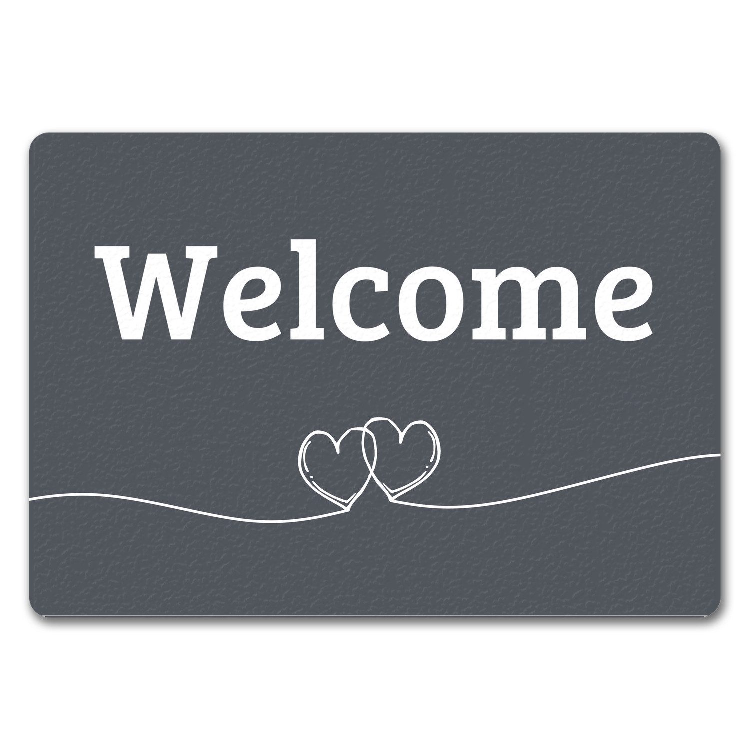 speecheese Fußmatte Fußmatte Welcome in dunkelgrau mit Herzen Willkommen